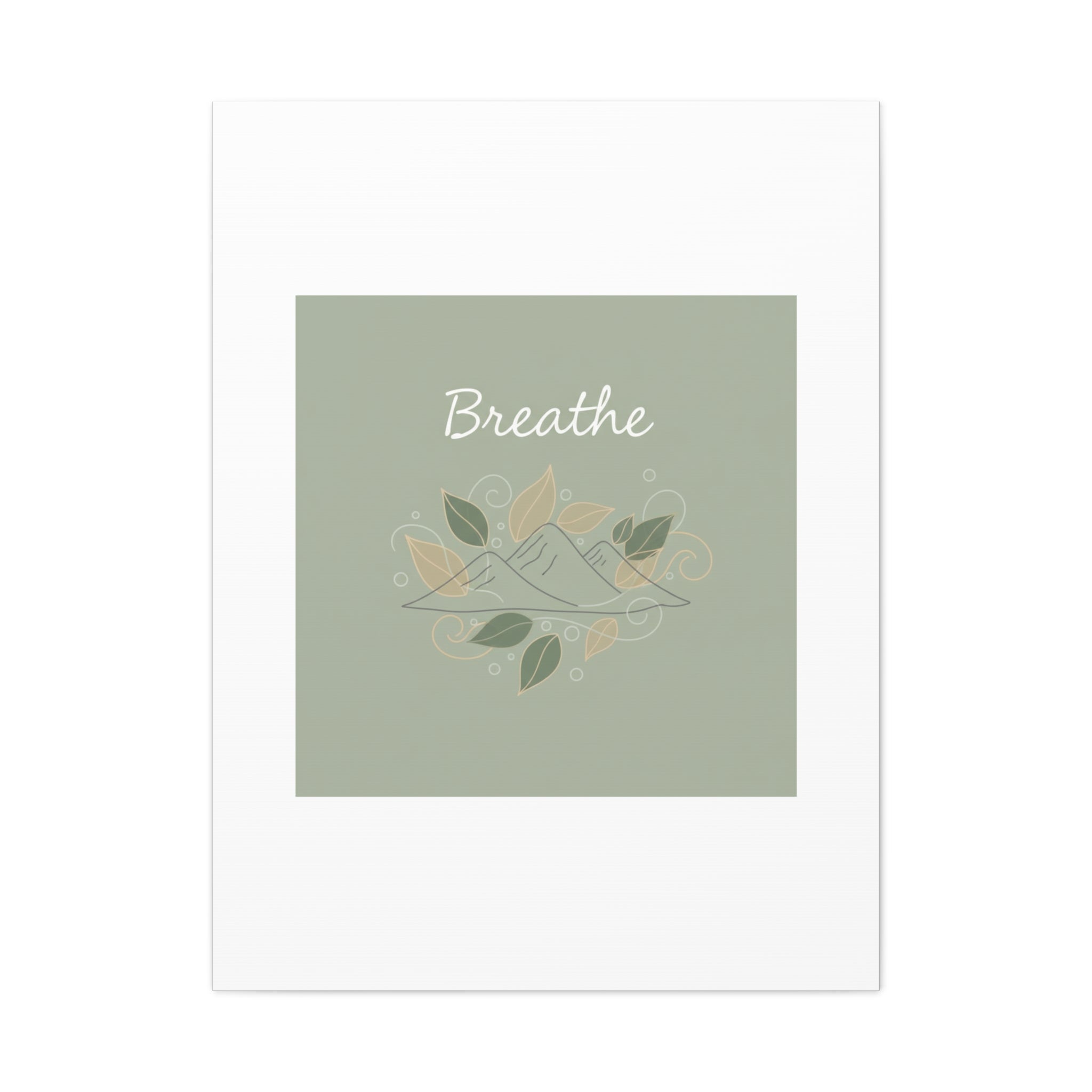 Breathe Mountain Line Canvas | Nature Symbols, Minimal Forest Wall Art