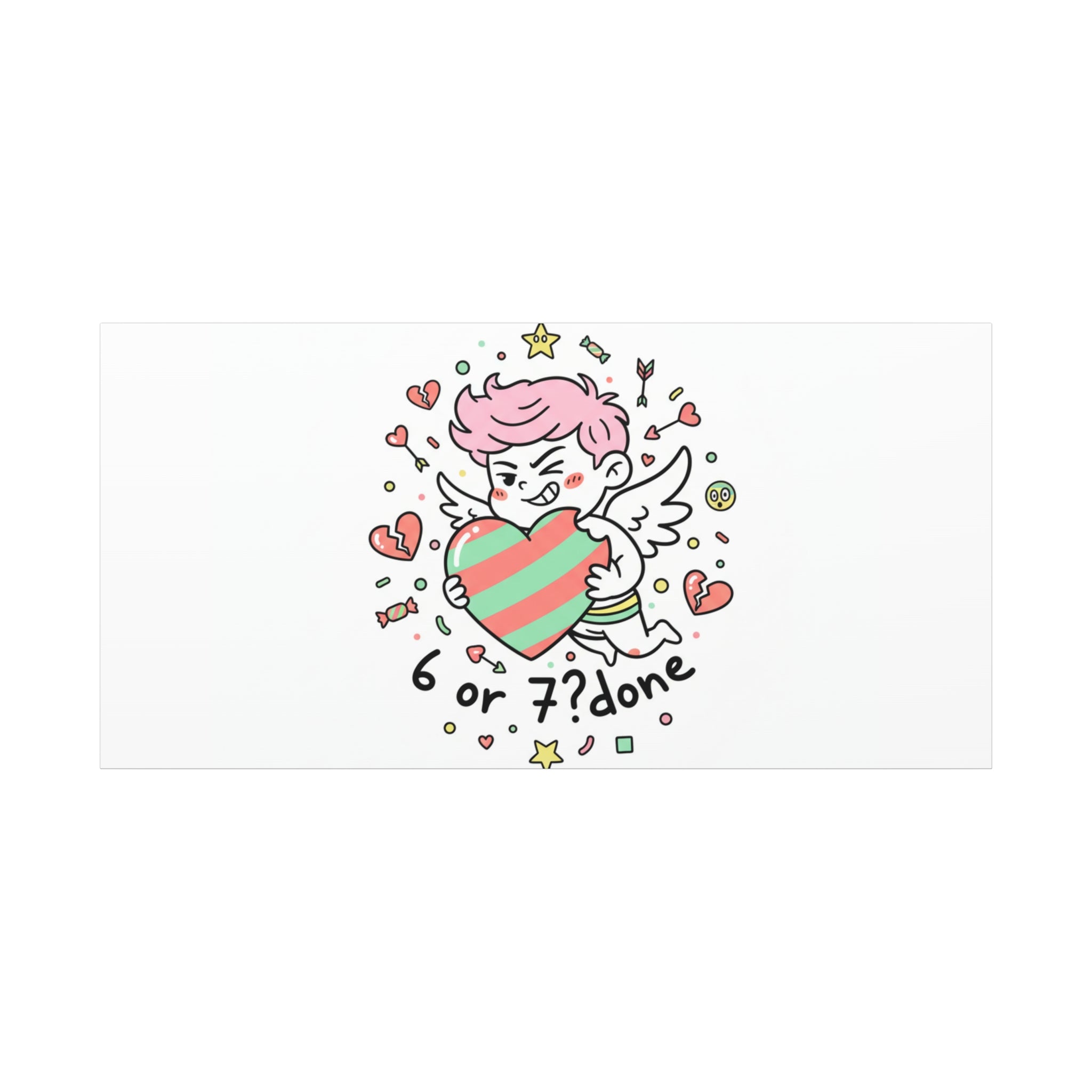 Weird Cupid heart illustration Canvas | Weird Valentine, quirky chaotic love