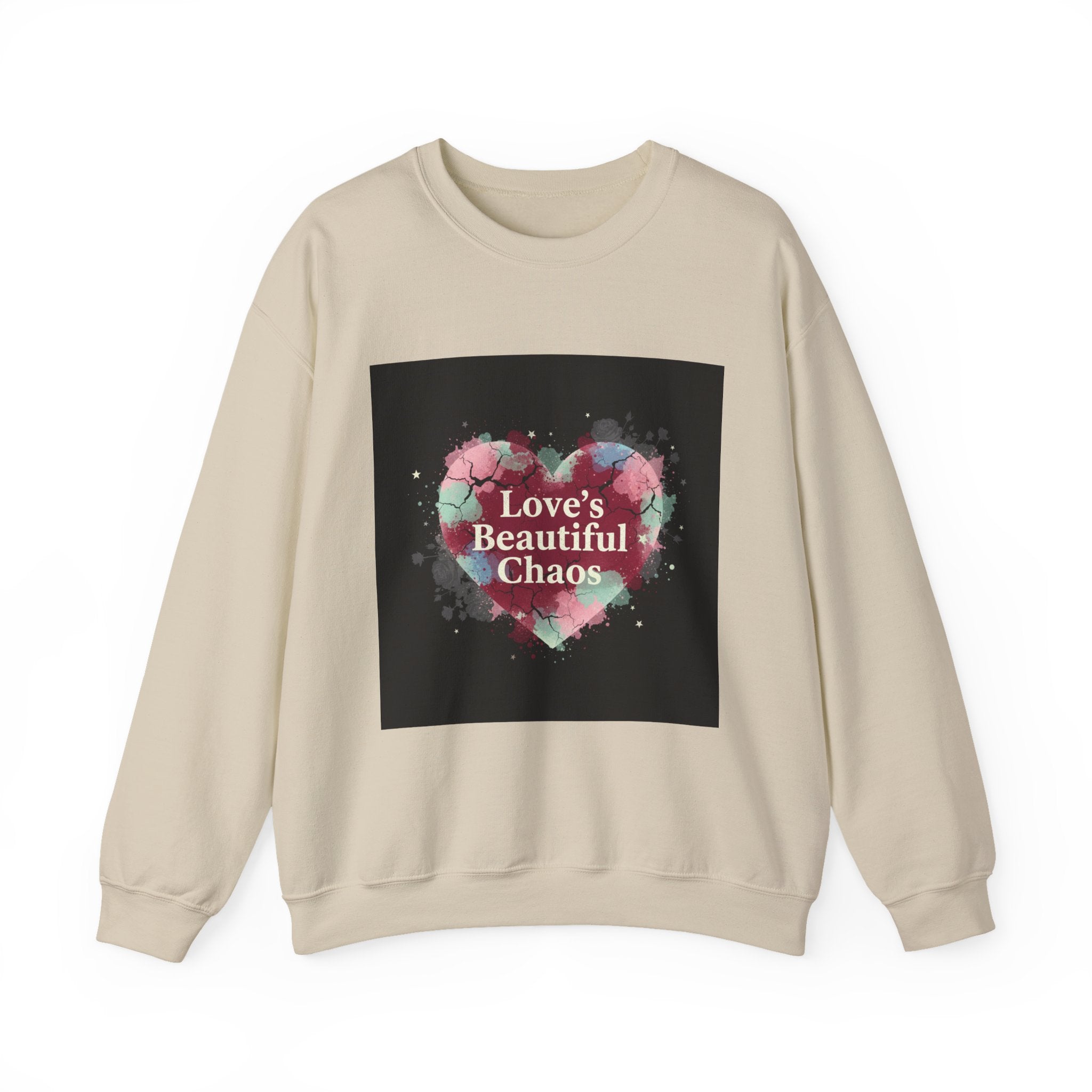 Love's Beautiful Chaos Sweatshirt | soft grunge heart, distressed collage