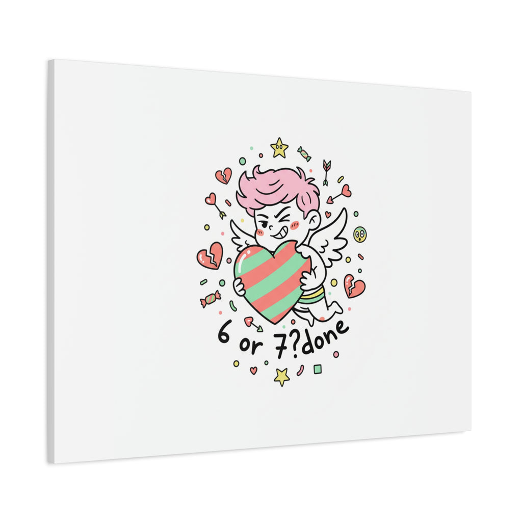 Weird Cupid heart illustration Canvas | Weird Valentine, quirky chaotic love