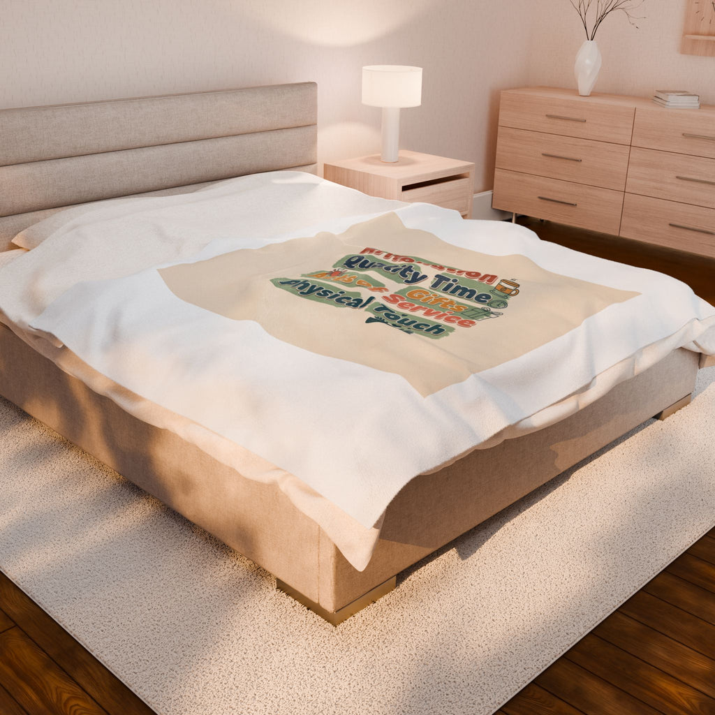 Love Languages Meme Plush Blanket | acts of snacks, quiet love