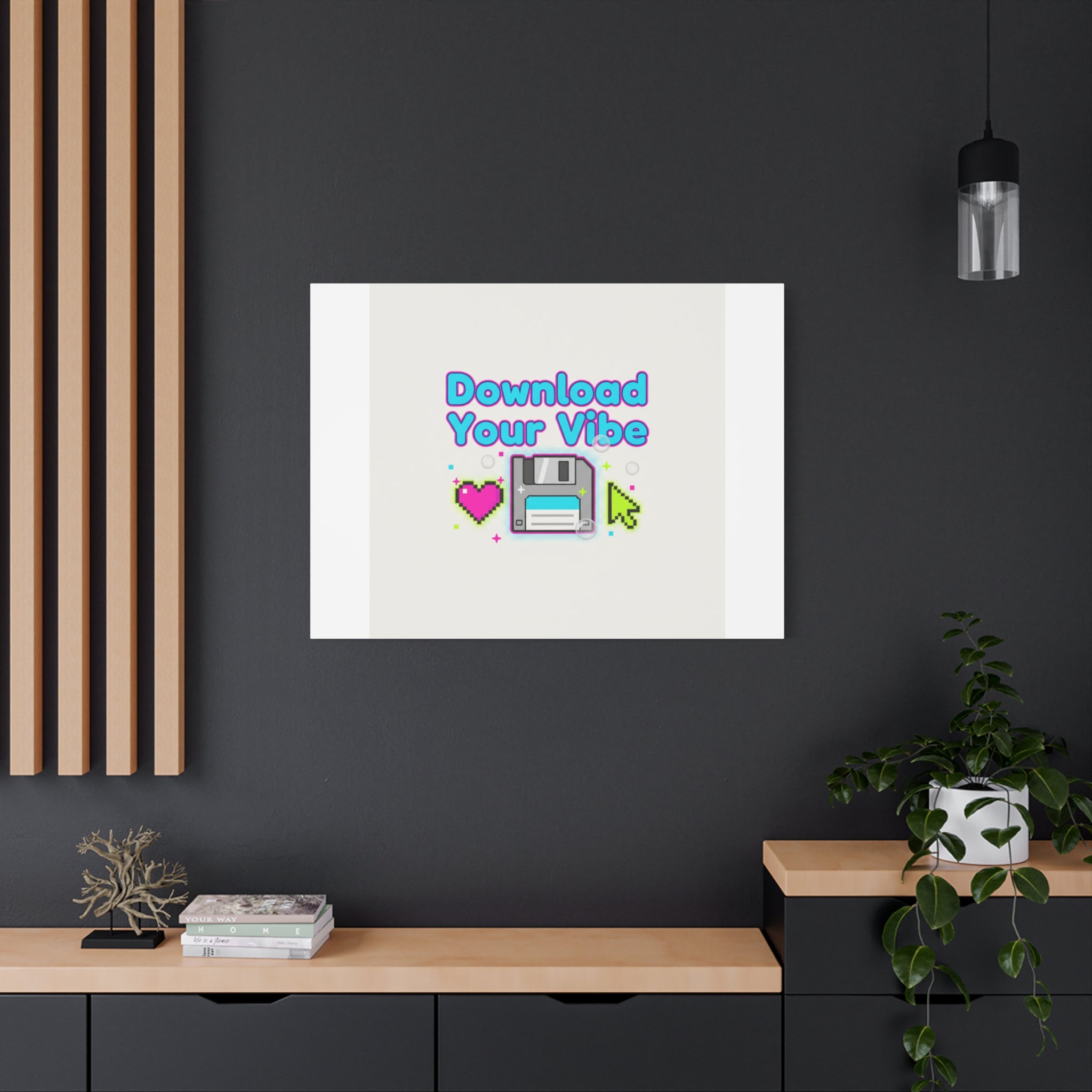 Download Your Vibe Canvas | Y2K Retro Tech, Pixel Floppy Disk Poster