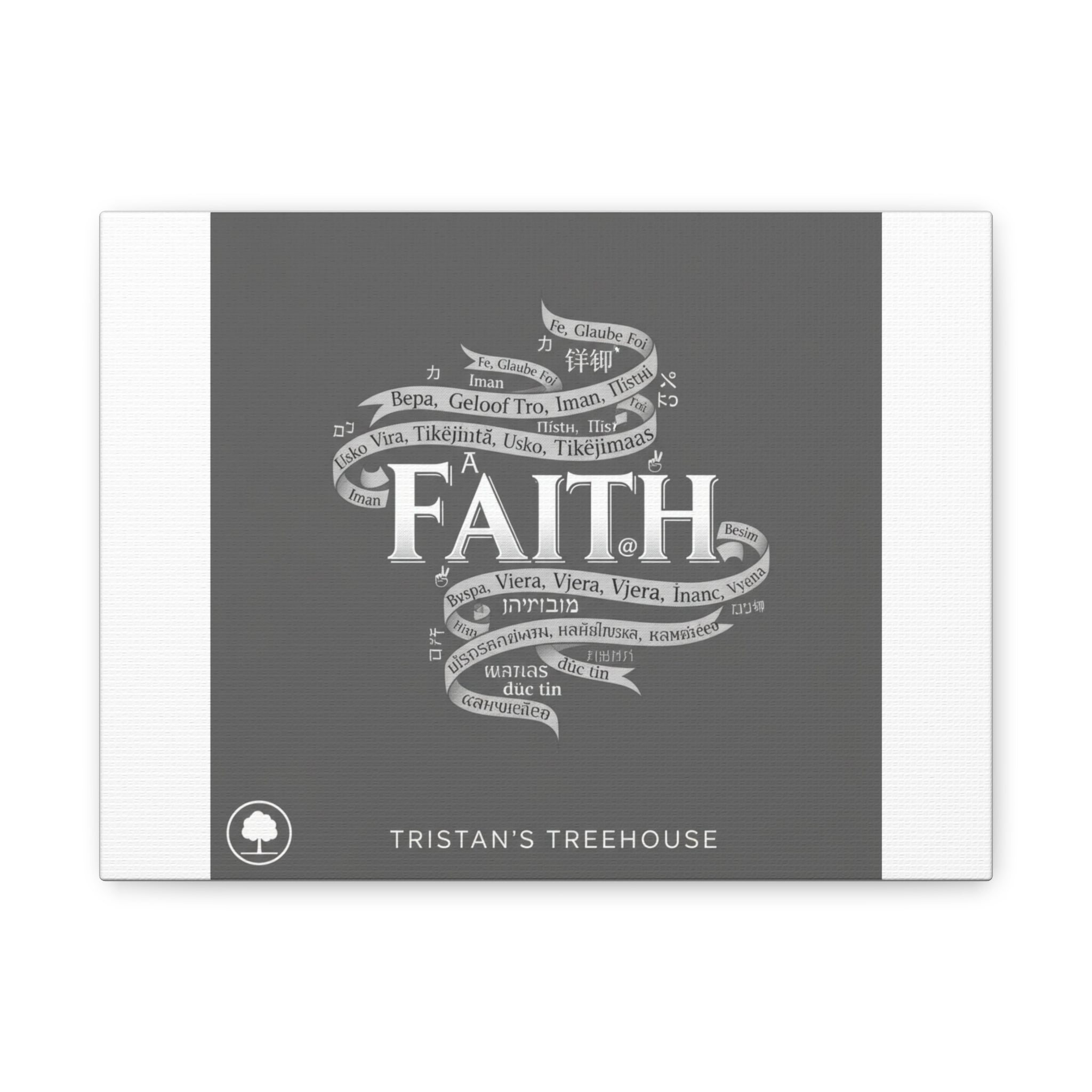 handwritten faith ribbon Canvas | sketch aesthetic, doodle design