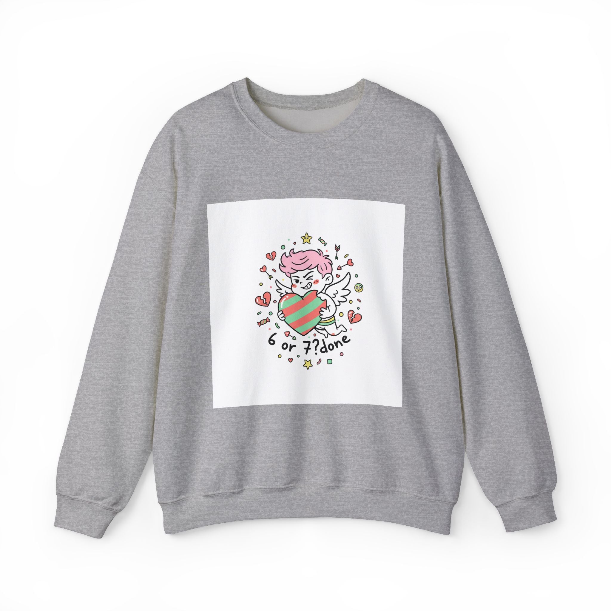 6 7 Weird Cupid Crewneck | Viral Valentine's Sweatshirt | Funny Quirky Love