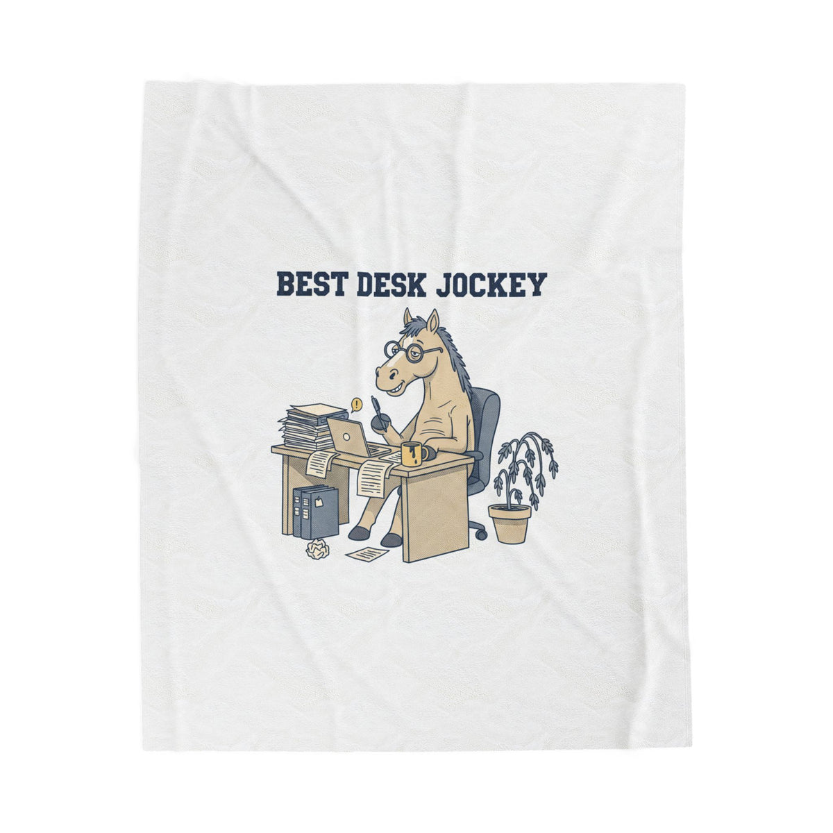 Best Desk Jockey Velveteen Blanket | Workhorse Office Humor, Collegiate Sketch