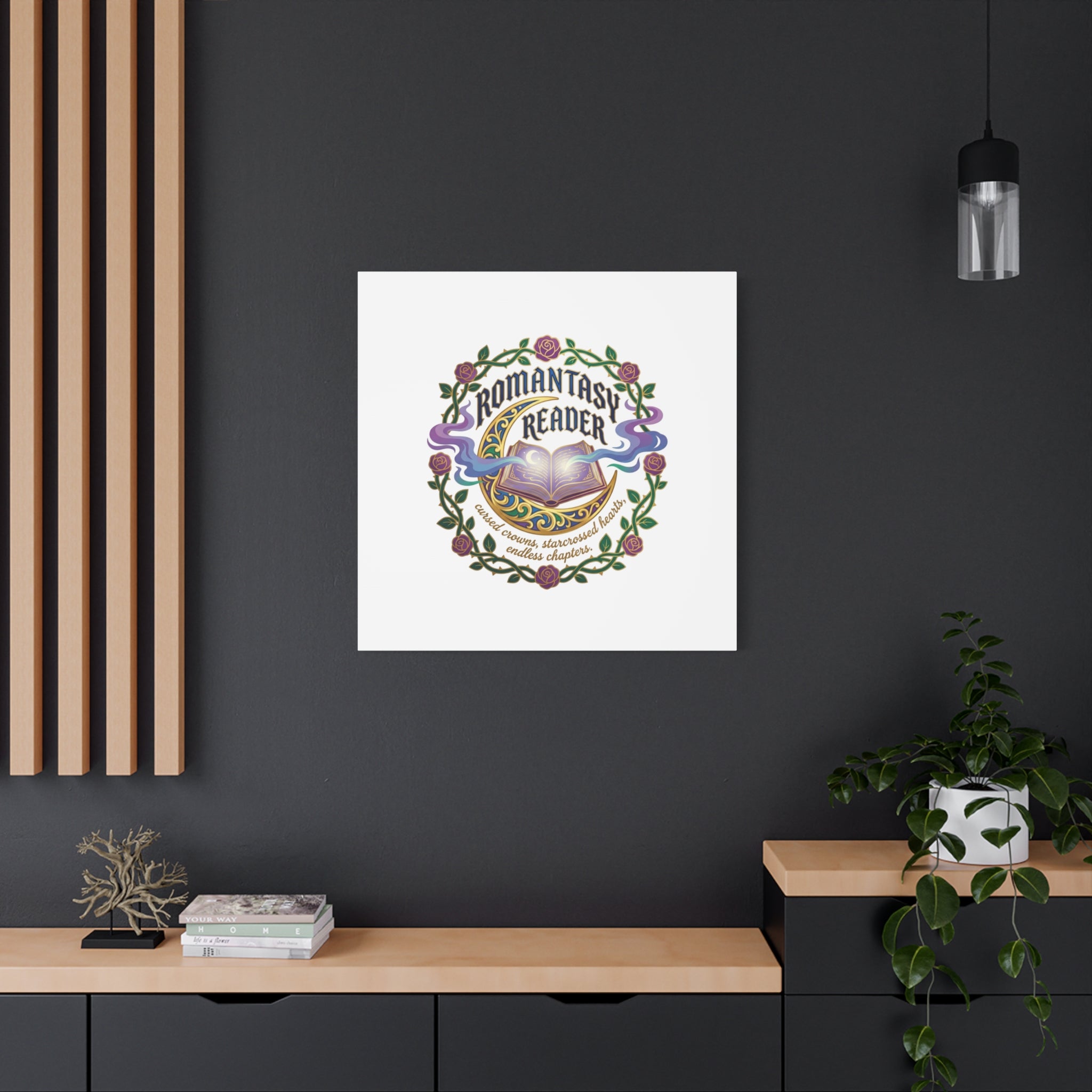 Romantasy Reader Canvas Print | enchanted bookish celestial gothic