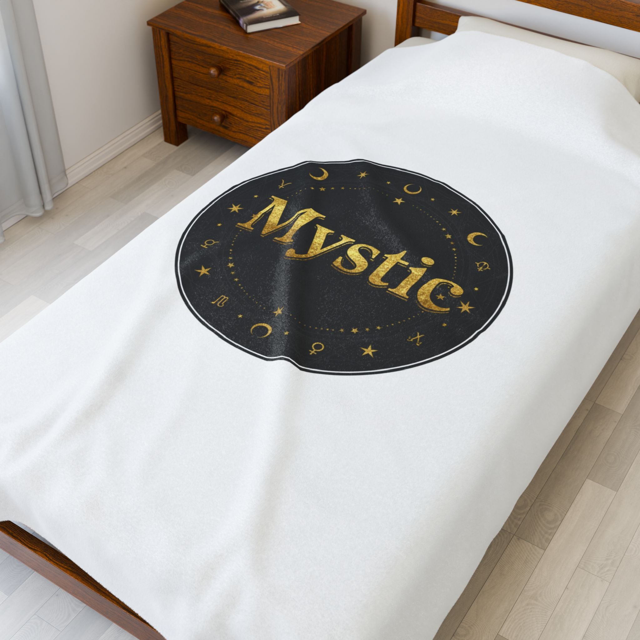 Mystic Circle, Velveteen Plush Blanket | Tarot & Occult Typography