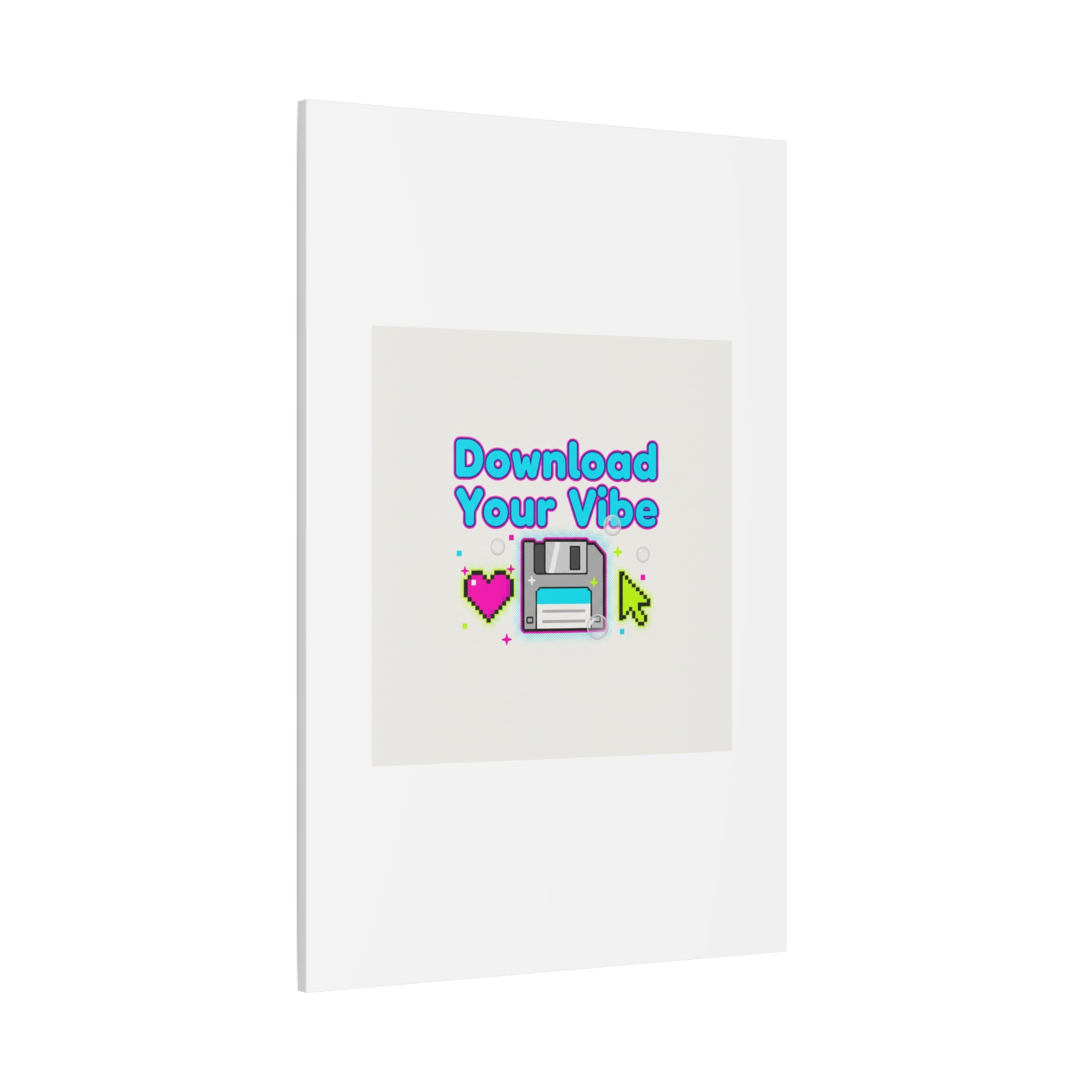 Download Your Vibe Canvas | Y2K Retro Tech, Pixel Floppy Disk Poster