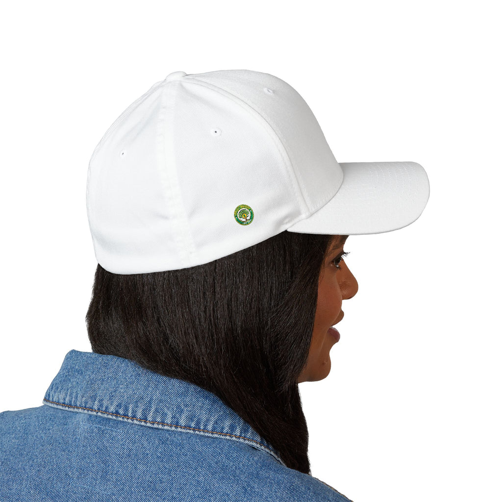 Embroidered 'ULP' Shield Cap — White Structured Baseball Hat