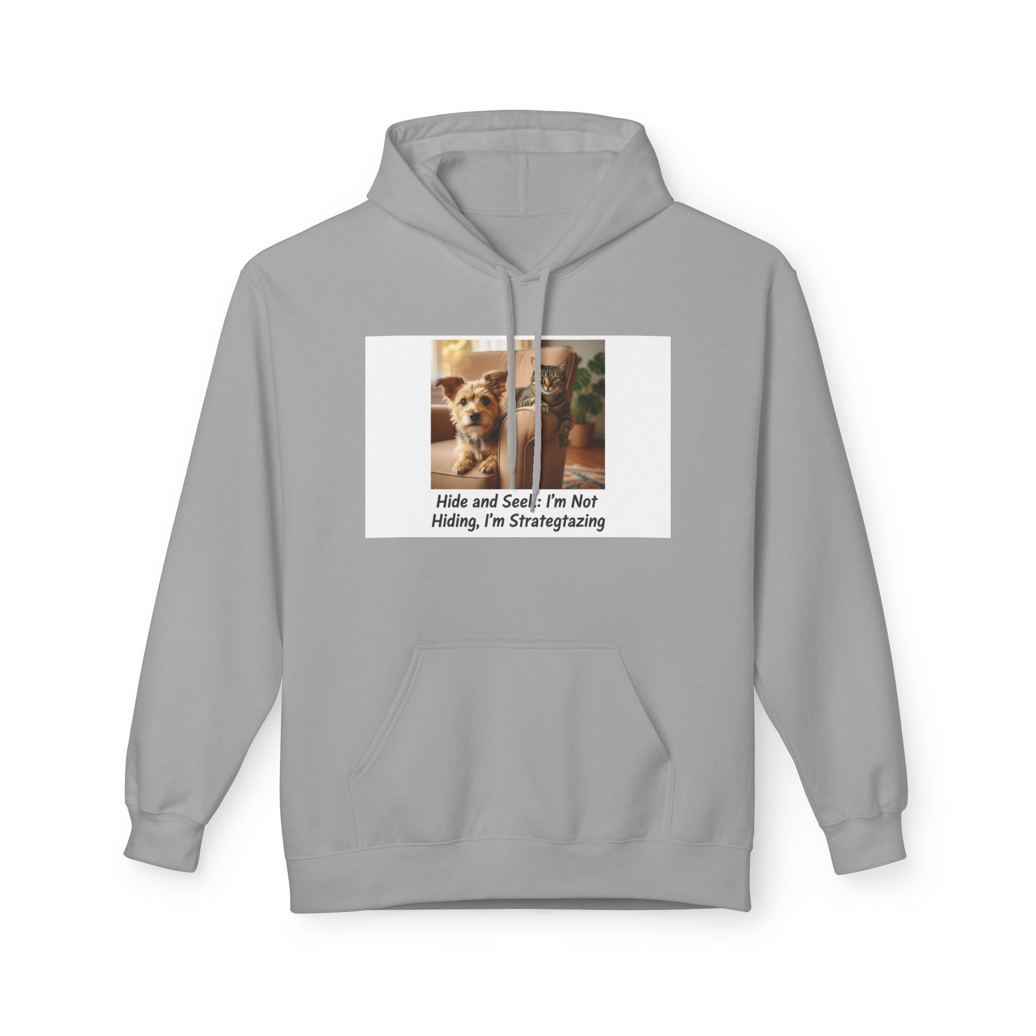 Cute Dog Meme Hoodie — "Hide and Seek; I’m Not Hiding, I’m Strategizing"