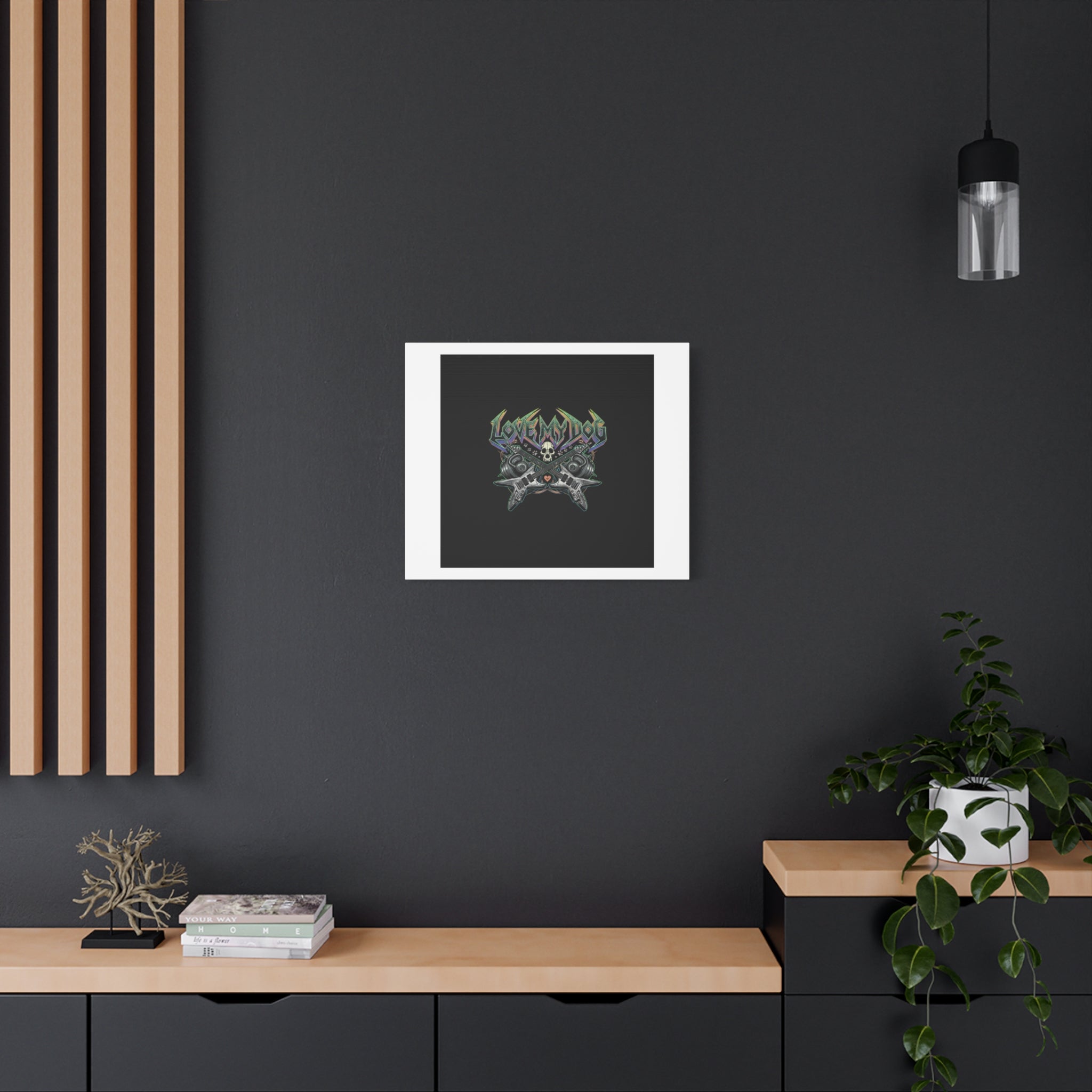Love My Dog metal font Canvas | gothic wellness quote, edgy self-care merch