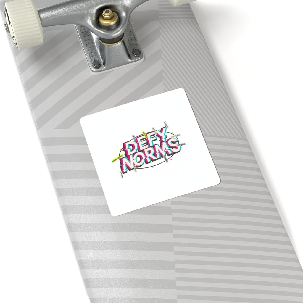 Defy Norms Sticker | Anti-Aesthetic, Glitch Font, Chaotic Design