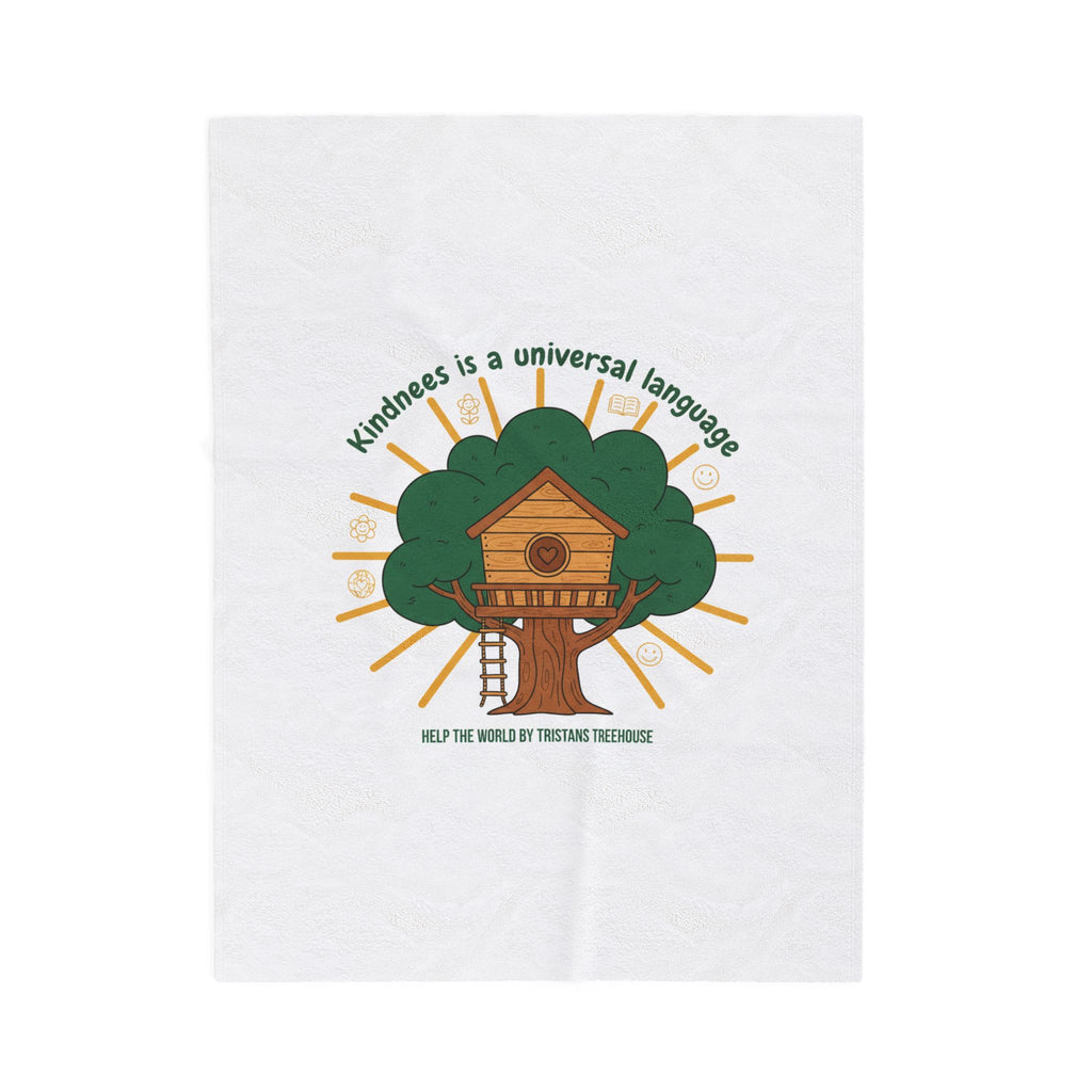 Kindness Is a Universal Language Plush Blanket | eco humor, sustainable living