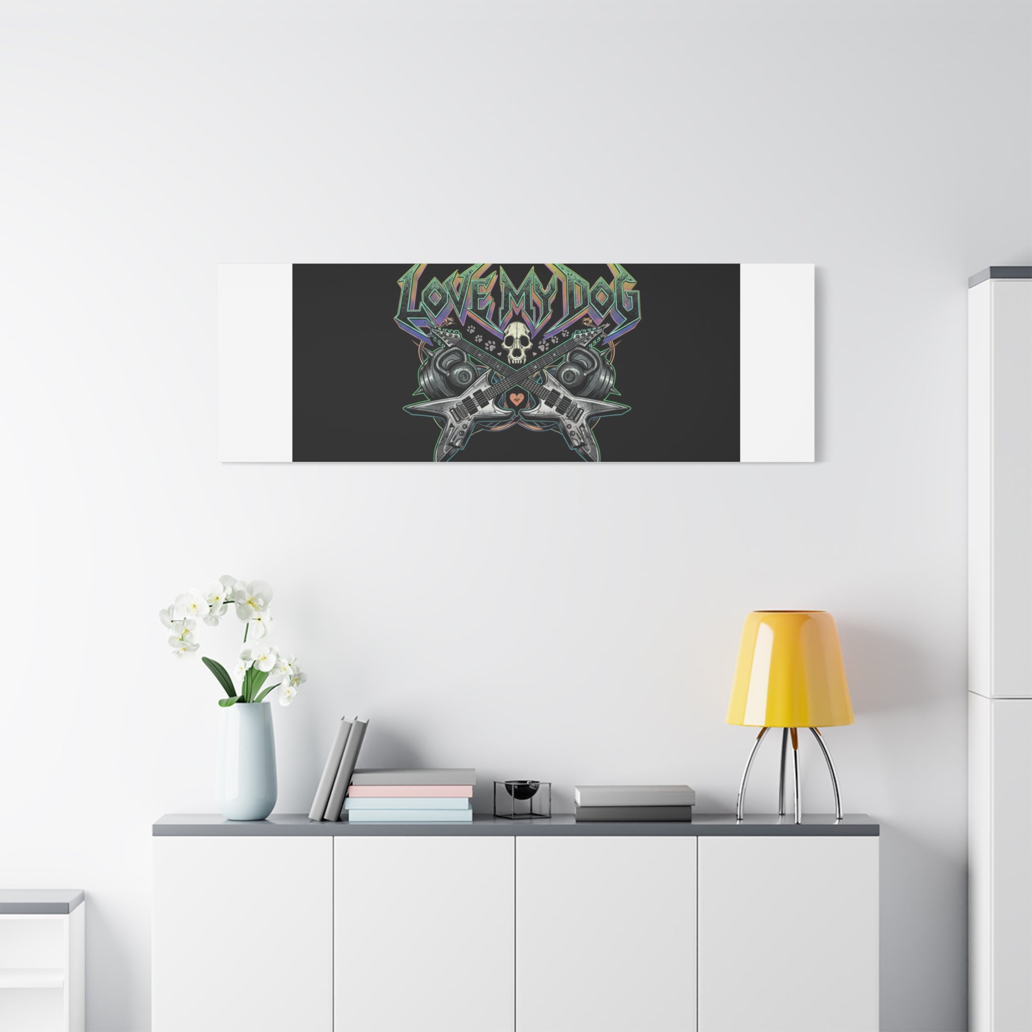 Love My Dog metal font Canvas | gothic wellness quote, edgy self-care merch
