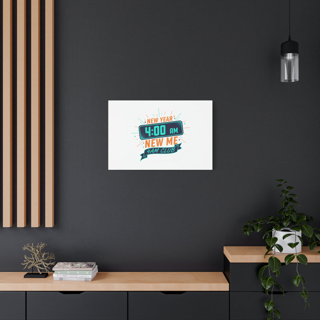 4AM Club New Year Graphic Canvas | Holiday Party Novelty, Festive New Year Decor