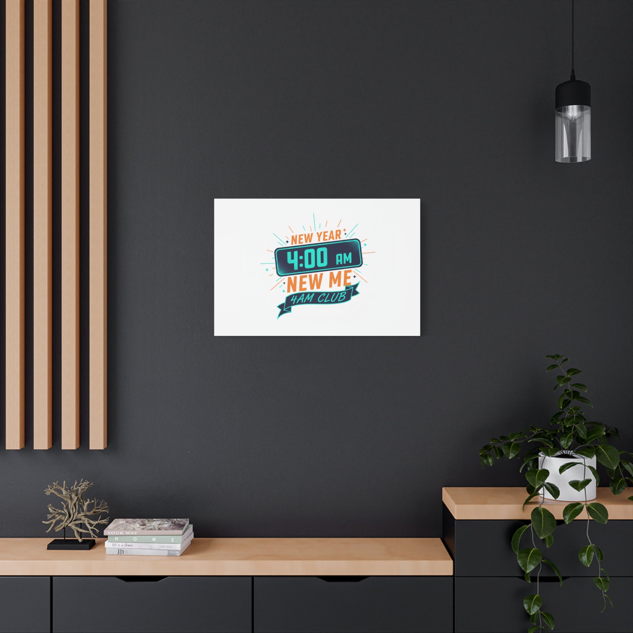 4AM Club New Year Graphic Canvas | Holiday Party Novelty, Festive New Year Decor