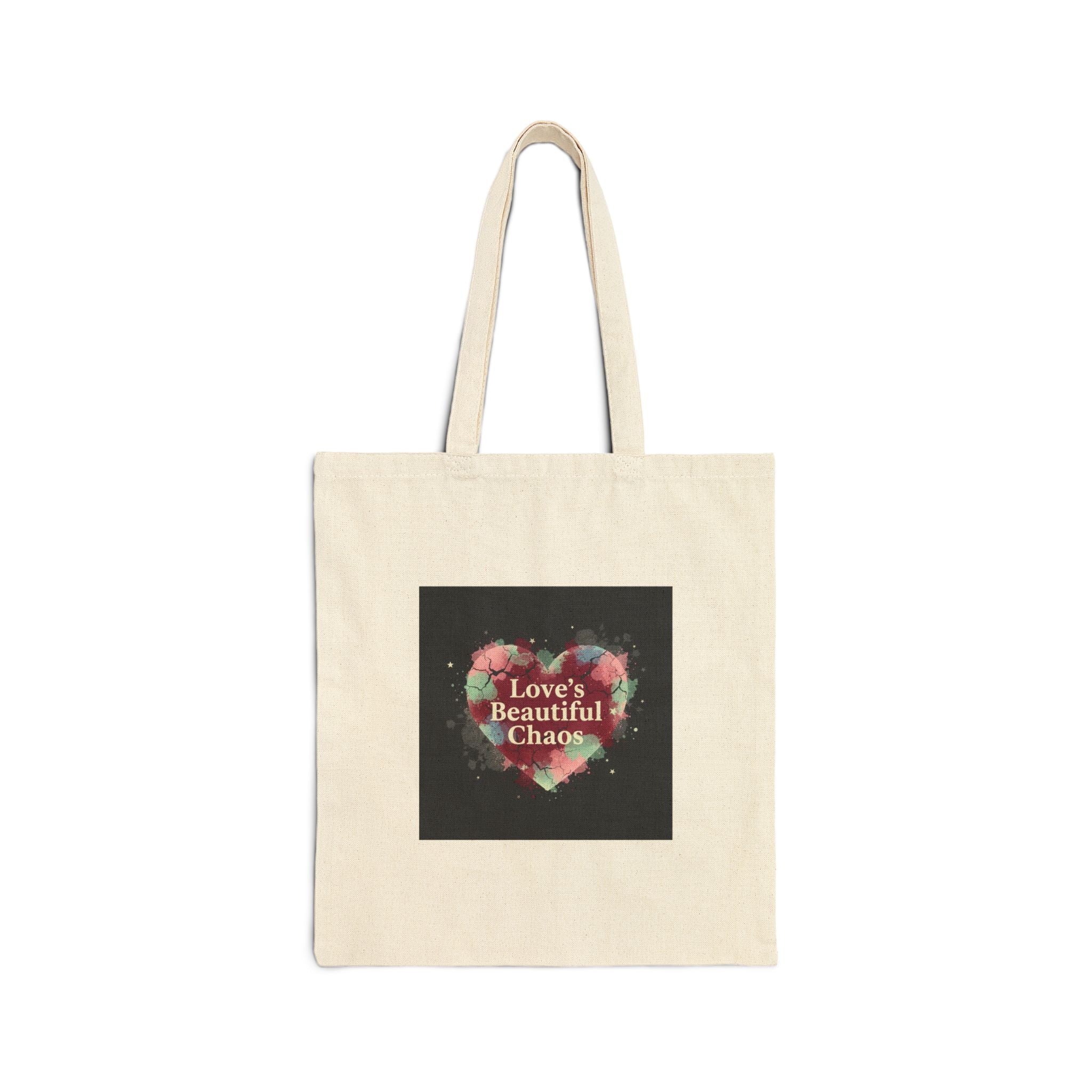 Love's Beautiful Chaos Tote | Soft Grunge Heart, Distressed Valentine Collage