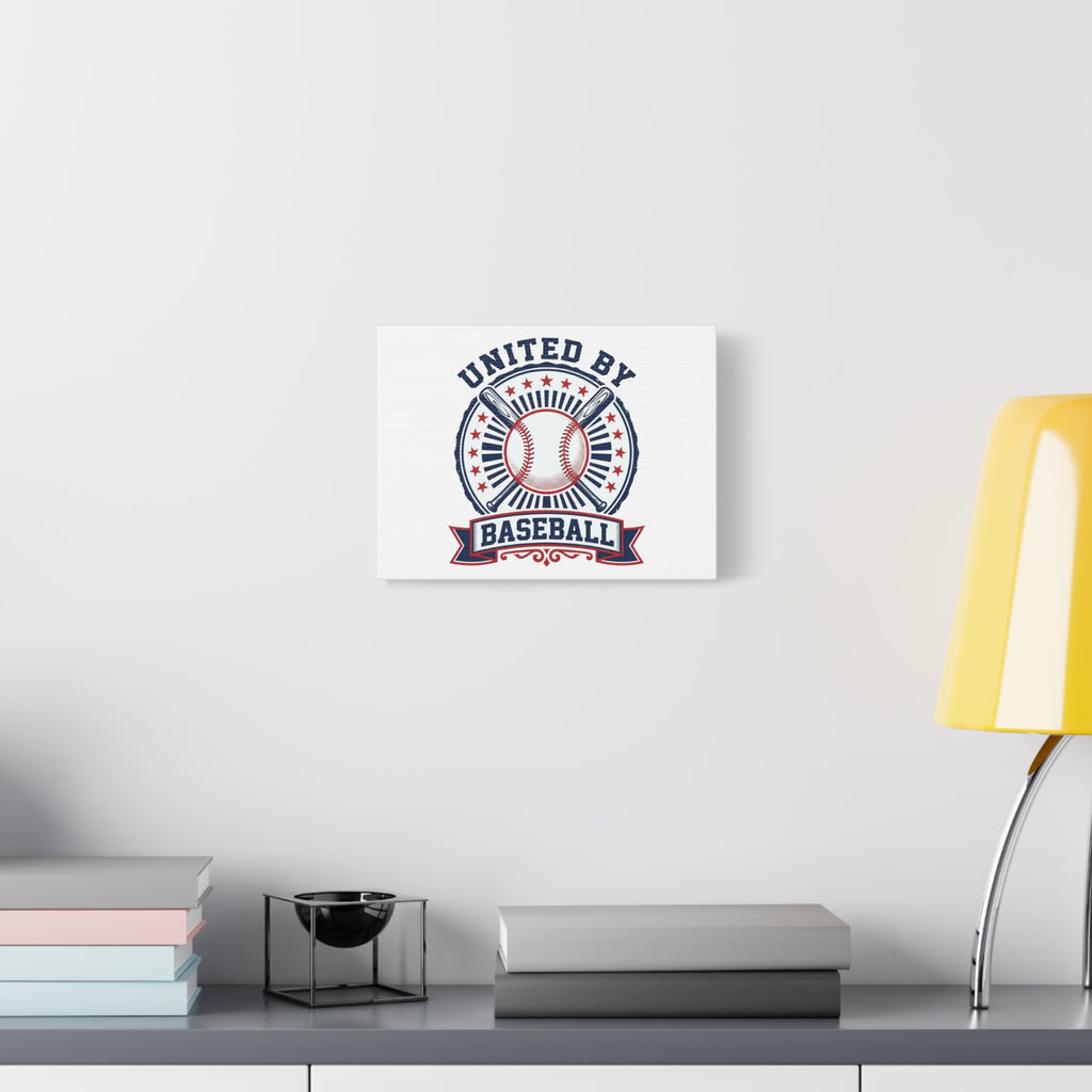 United by Baseball Canvas | Patriotic Baseball Graphic, Red White Blue Wall Art