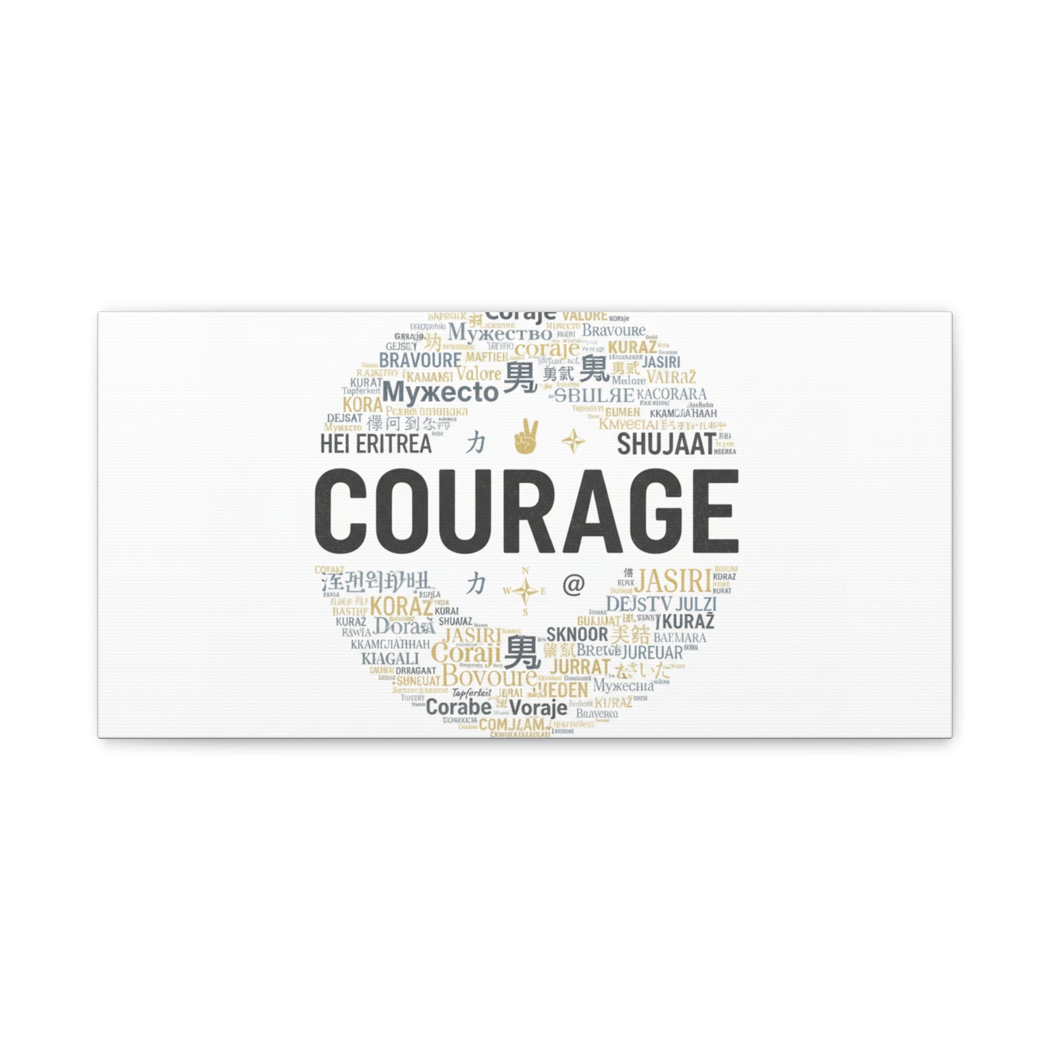 Courage Word Cloud Canvas | Fresh-Start Minimalism art print