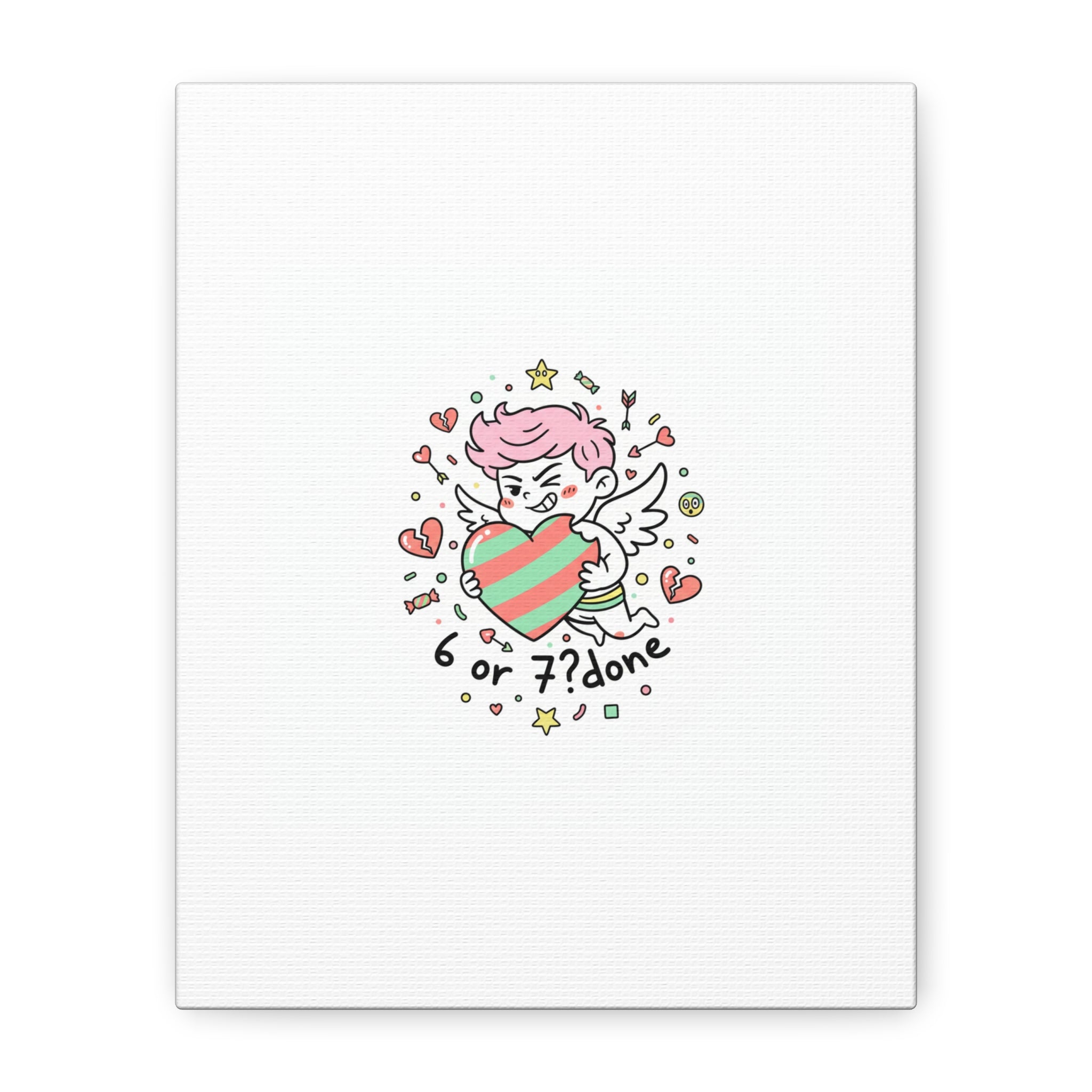 Weird Cupid heart illustration Canvas | Weird Valentine, quirky chaotic love