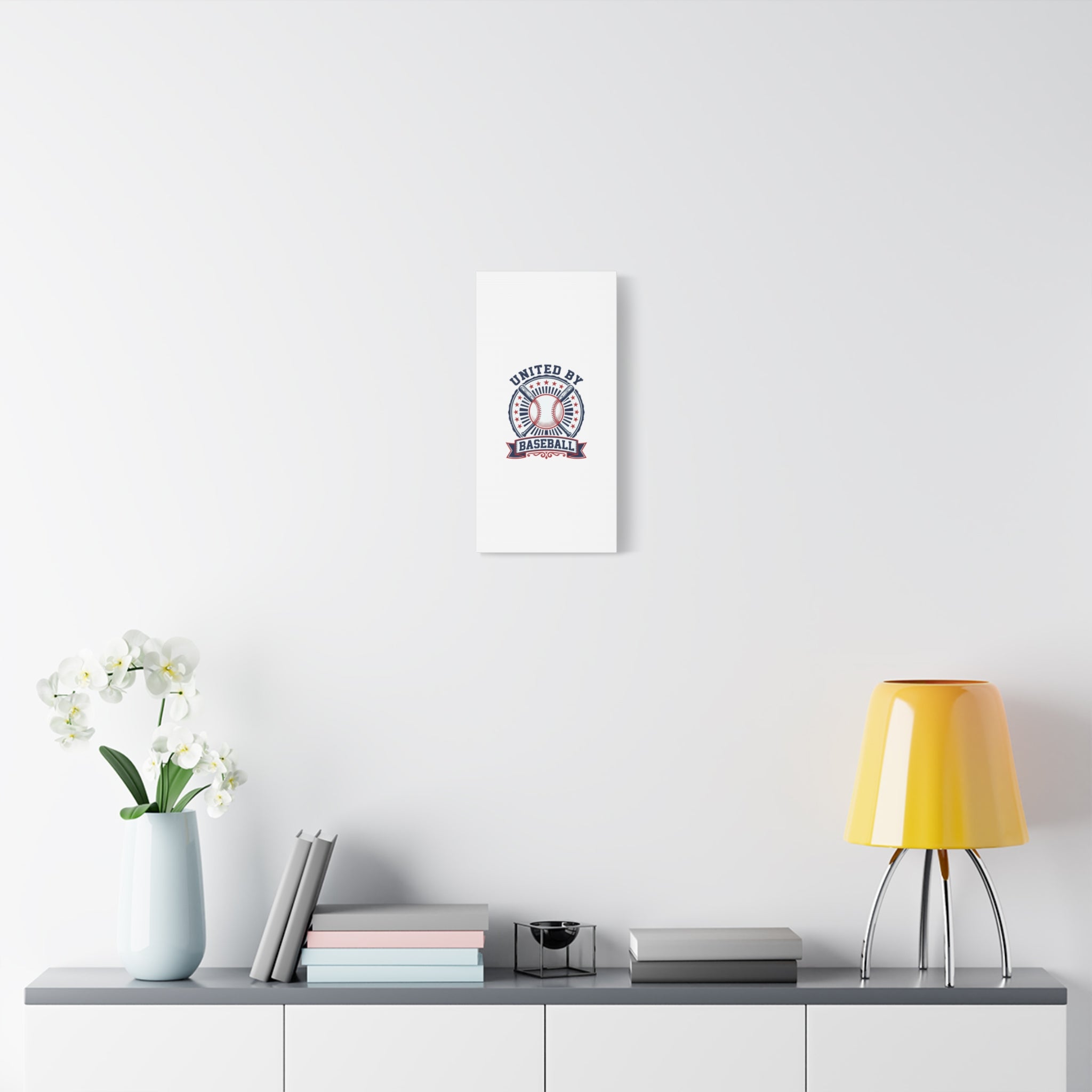 United by Baseball Canvas | Patriotic Baseball Graphic, Red White Blue Wall Art