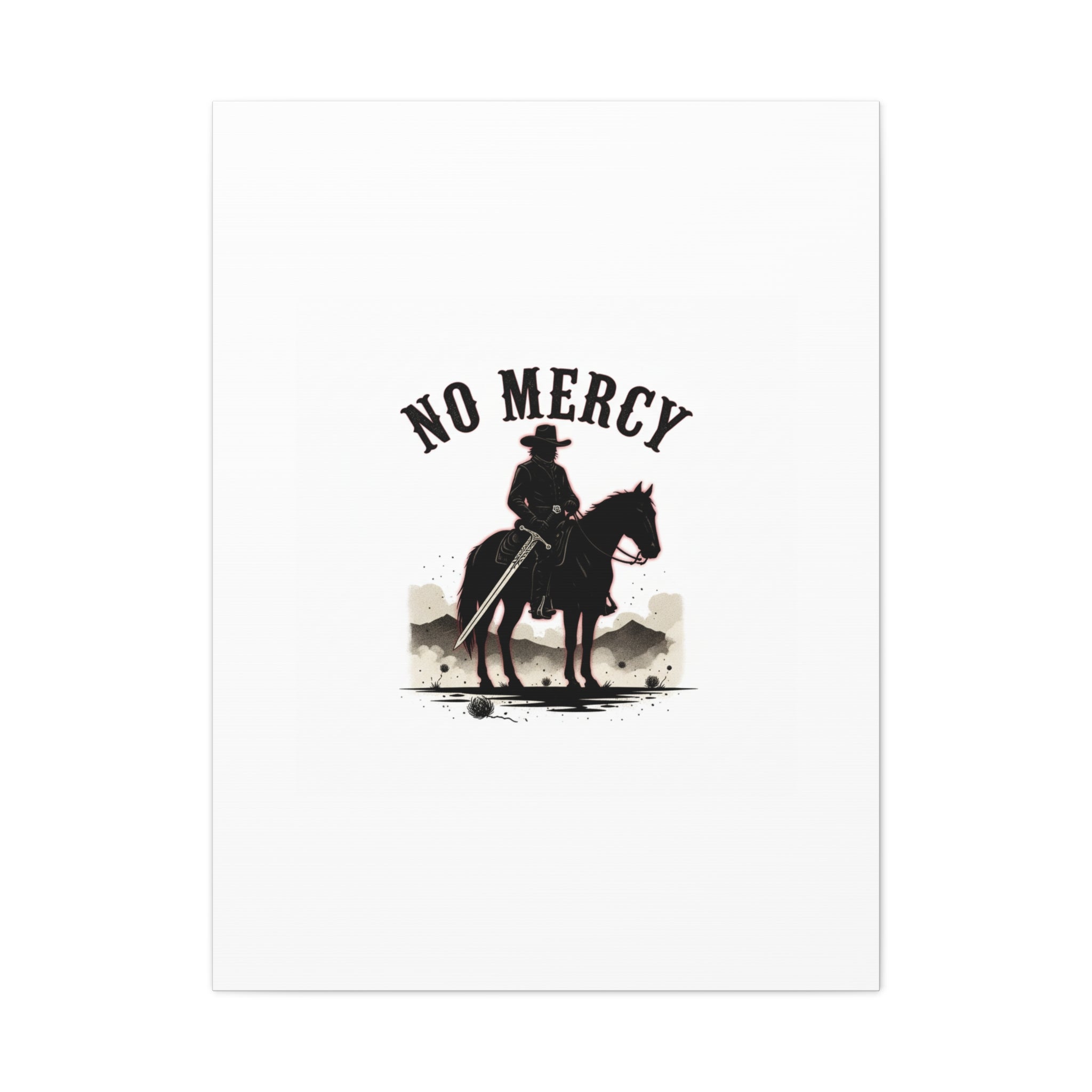 No Mercy Cowboy Skull Canvas | western skull art, gothic Americana