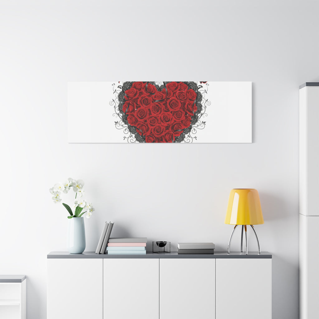 Love Dark and Deep Heart Canvas, Nu Romantic Gothic Romance, 80s Nostalgia
