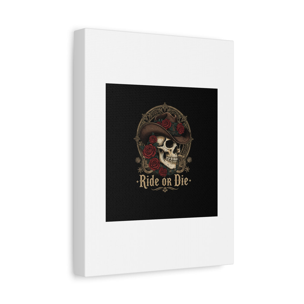 Ride or Die Skull Canvas | Western Skull Art, Gothic Americana