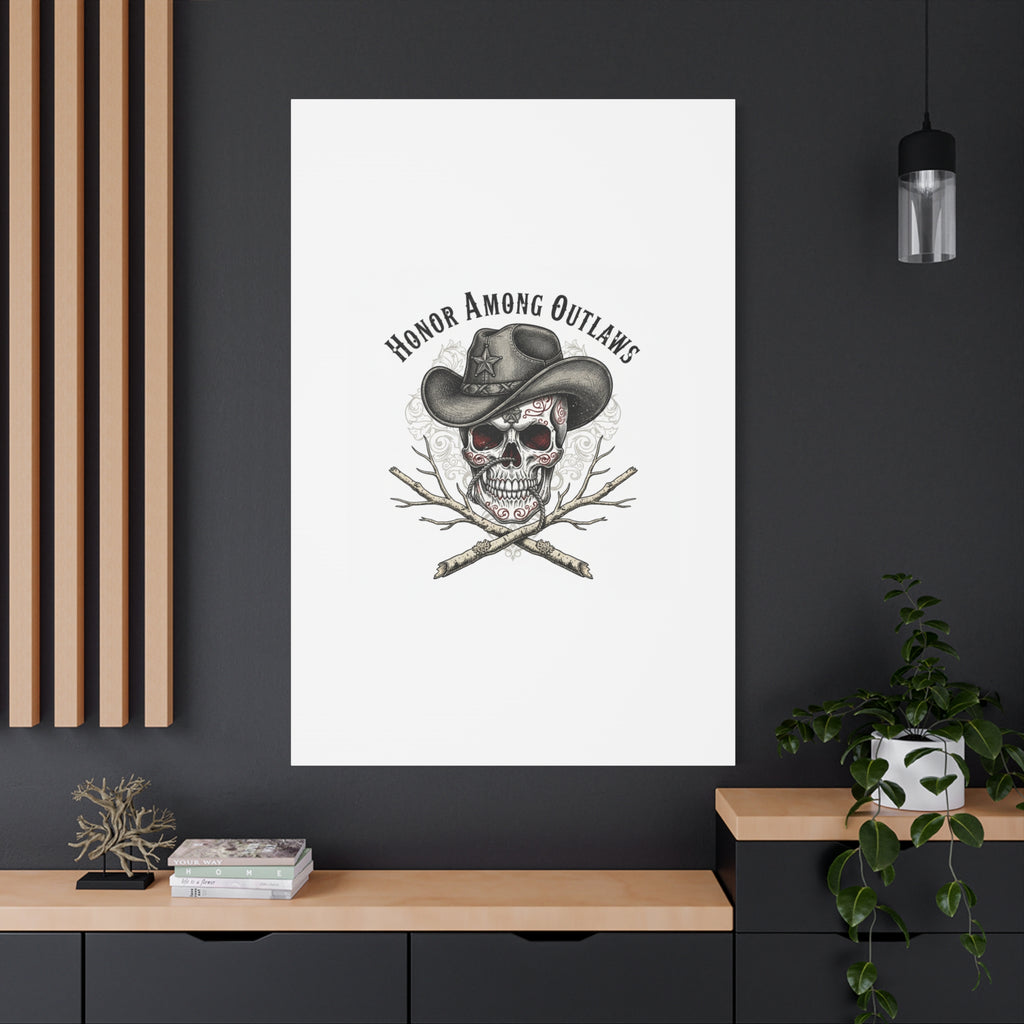 Honor Among Outlaws Canvas | Western Skull Art, Gothic Americana Desert Noir