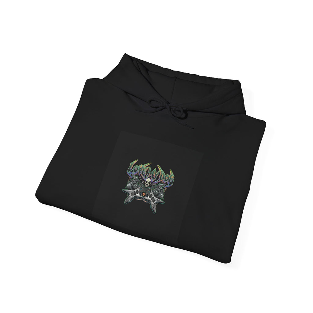 LOUD Self-Care, Metal Font Hoodie | gothic wellness quote, edgy self-care merch