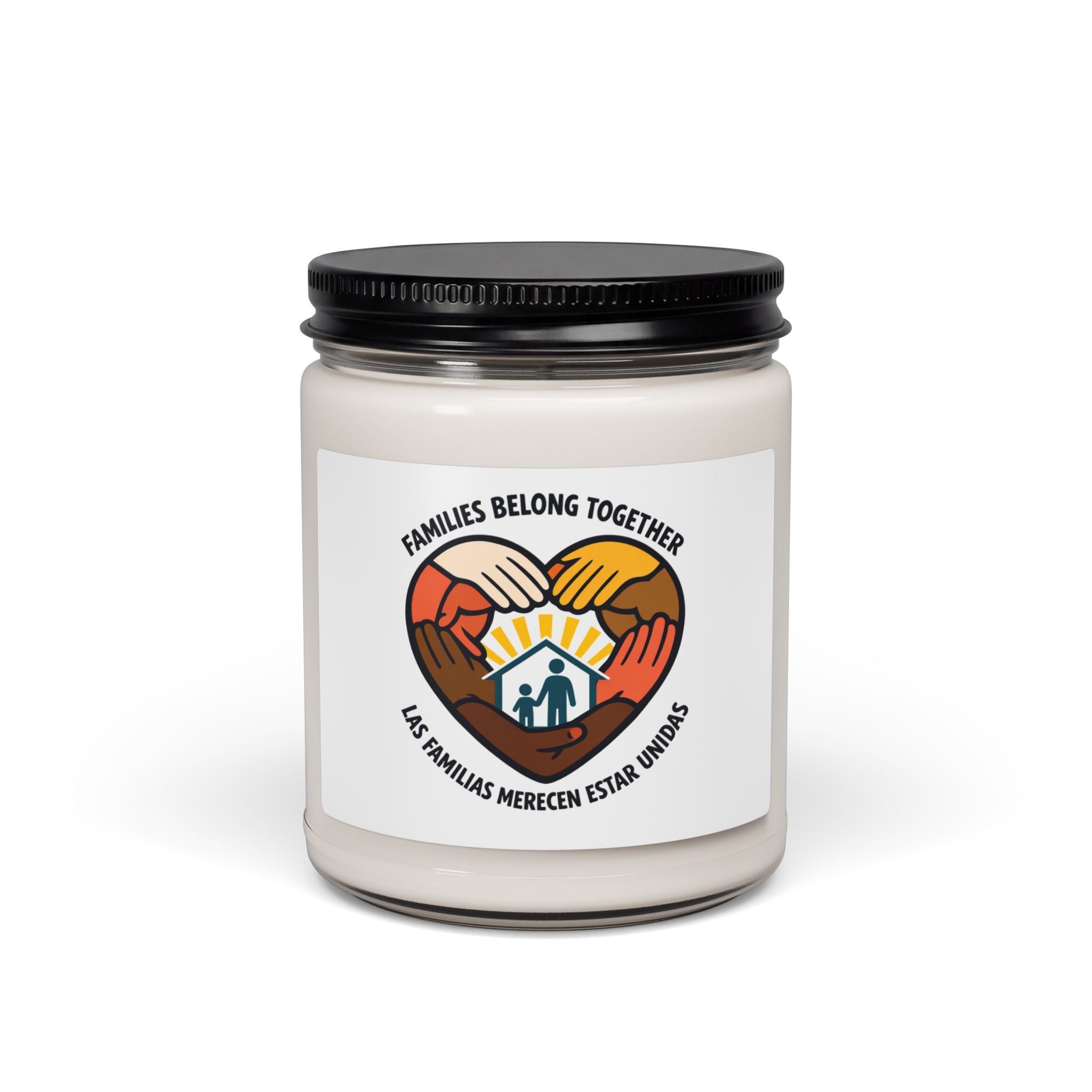 Families Belong Together Candle | Solidarity, Inclusive, Bilingual (Las Familias Merecen Estar Unidas)