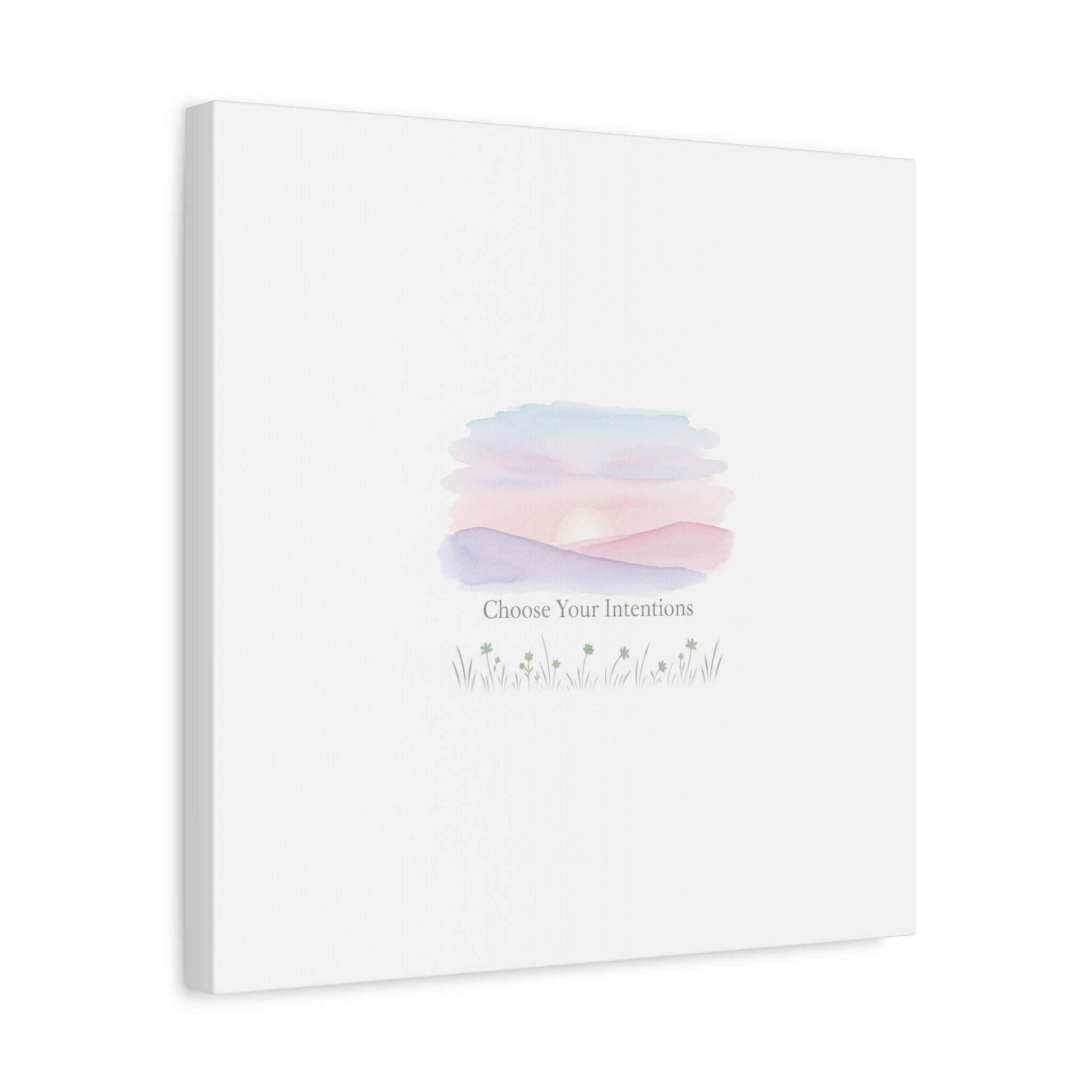 Choose Your Intentions Canvas, soft wellness poster, pastel gradient mindfulness art