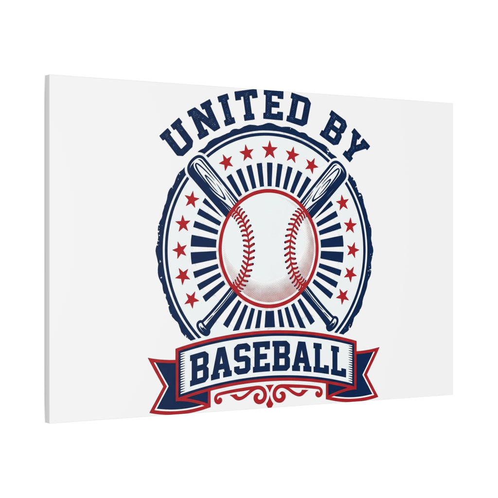 United by Baseball Canvas | Patriotic Baseball Graphic, Red White Blue Wall Art