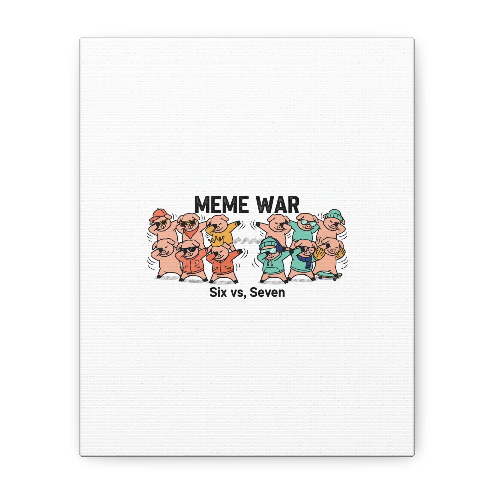 Meme War: Six vs. Seven Canvas Wall Art