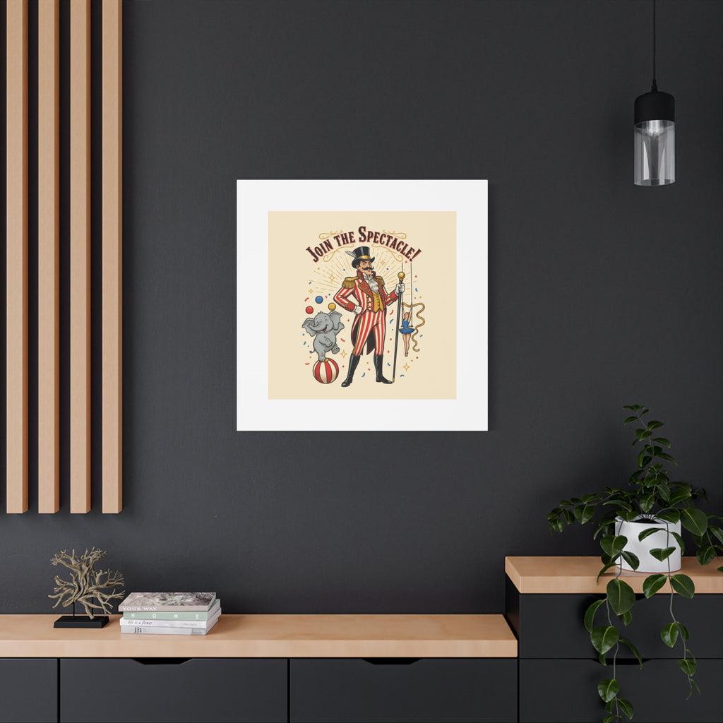 Join the Spectacle Circus Art Print | Matte Canvas, Stretched, Vintage Carnival Design