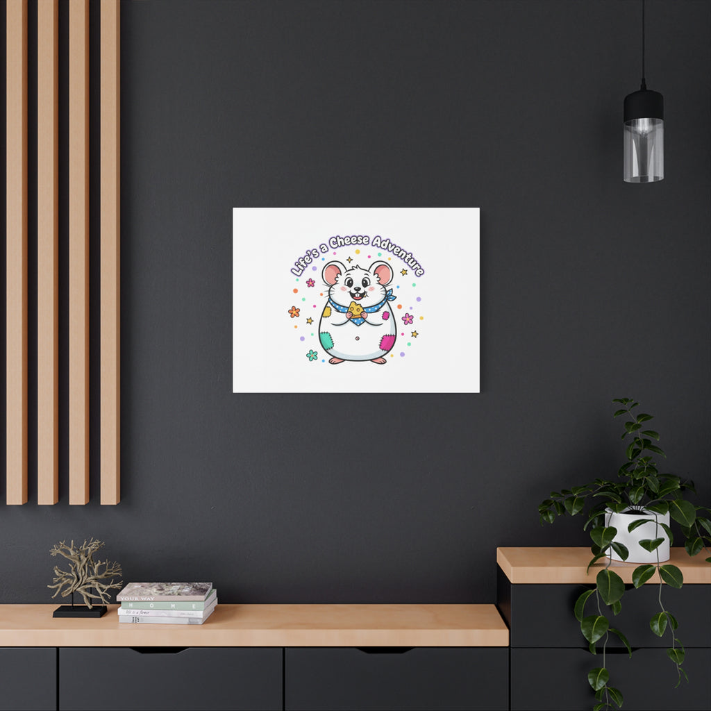 Life's a Cheese Adventure Canvas | Rodent-Core rat art print