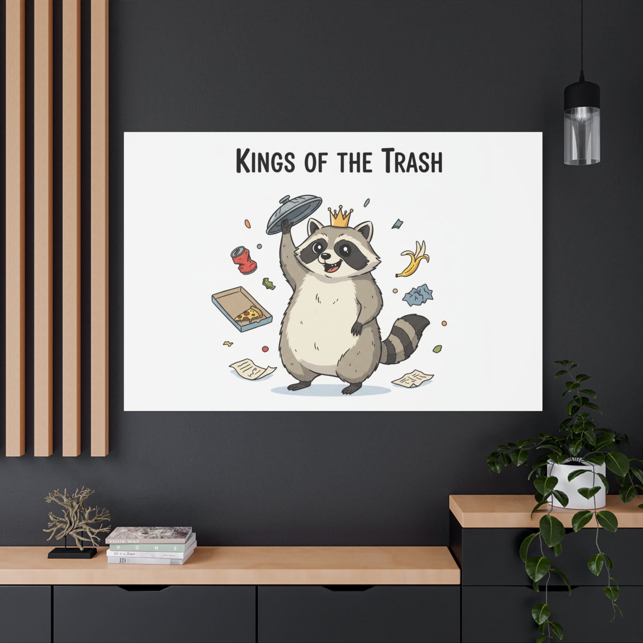 Kings of the Trash Canvas, Raccoon Doodle | Trash Panda, Goofy Critter Art