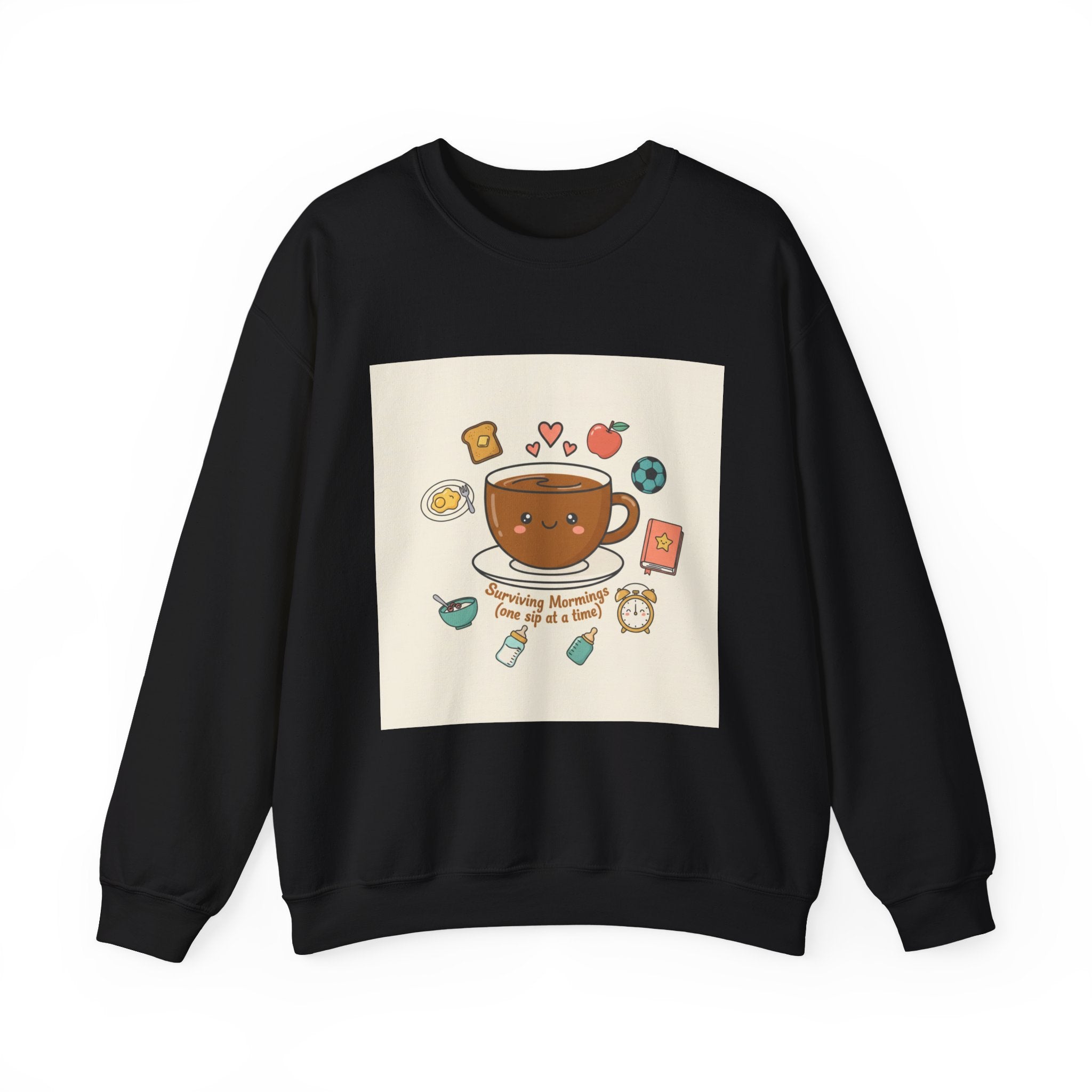 Morning Chaos Coffee Mom Sweatshirt | parenting morning humor, tired parent shirt