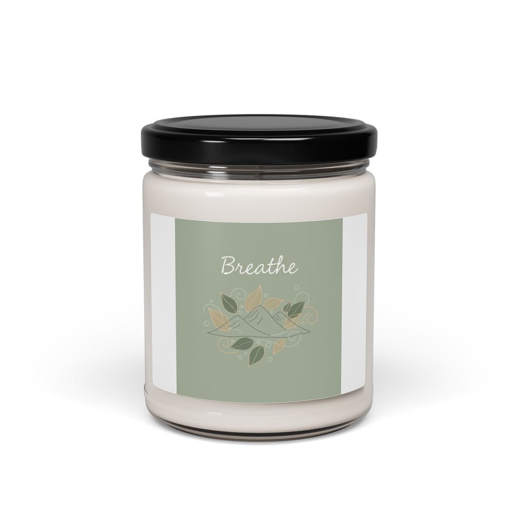 Breathe Mountain Leaf Candle, Soy Candle, Nature Symbols, Calm Décor