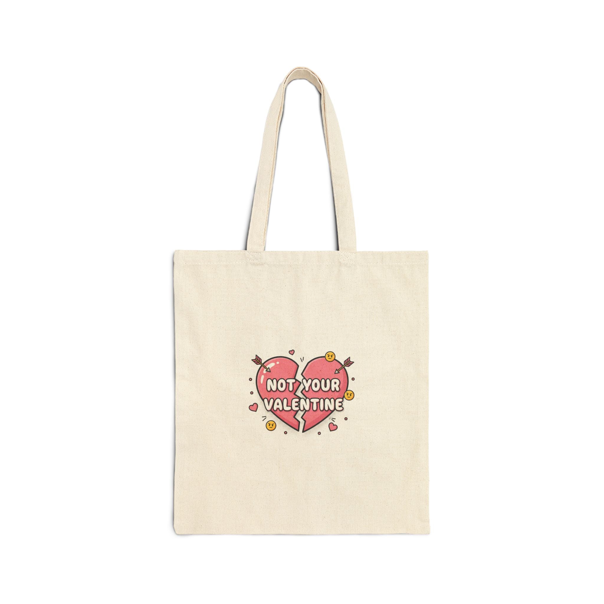 Not Your Valentine Tote, ironic valentines | sarcastic hearts cotton canvas