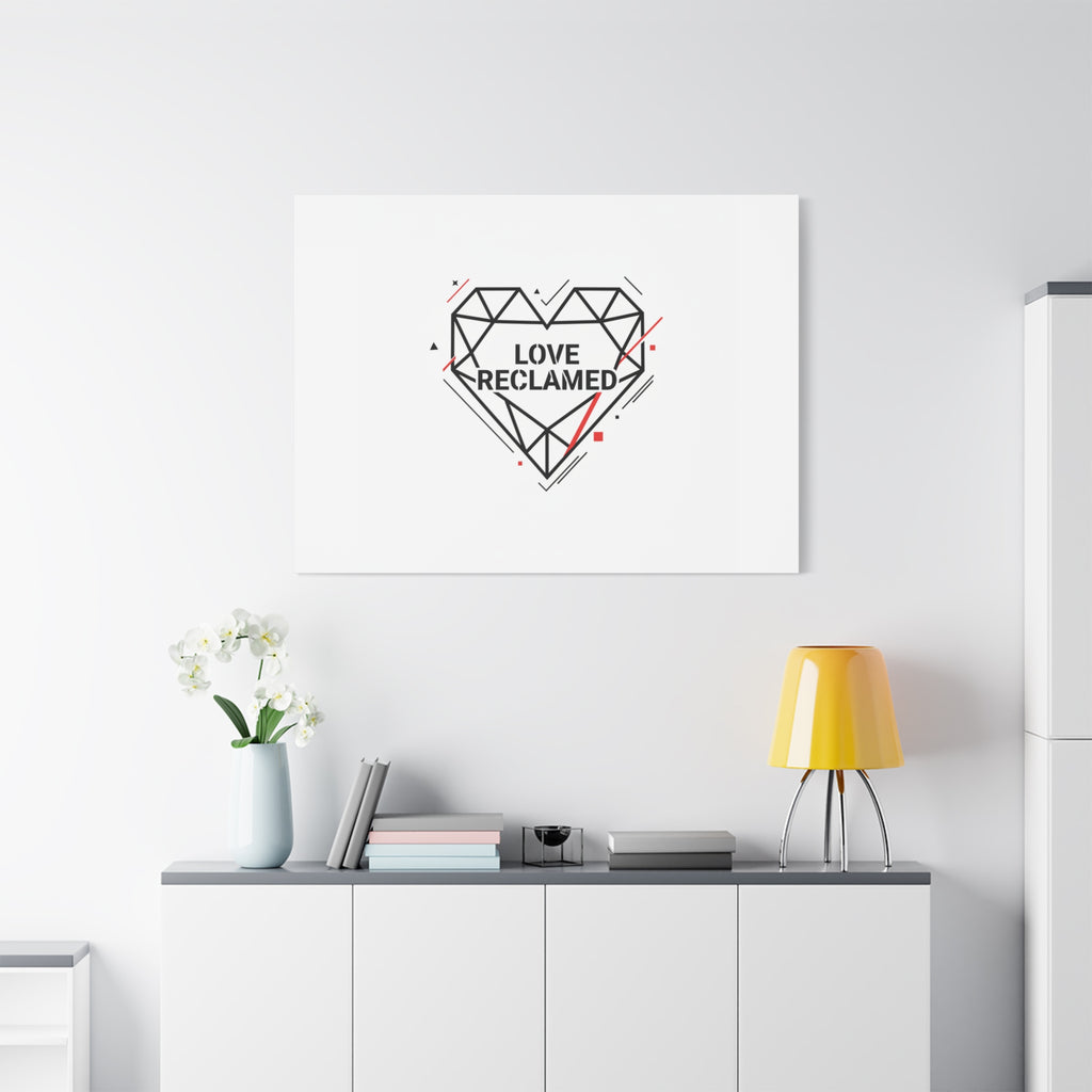 Love Reclaimed Canvas | modern heart design, minimalist love icon