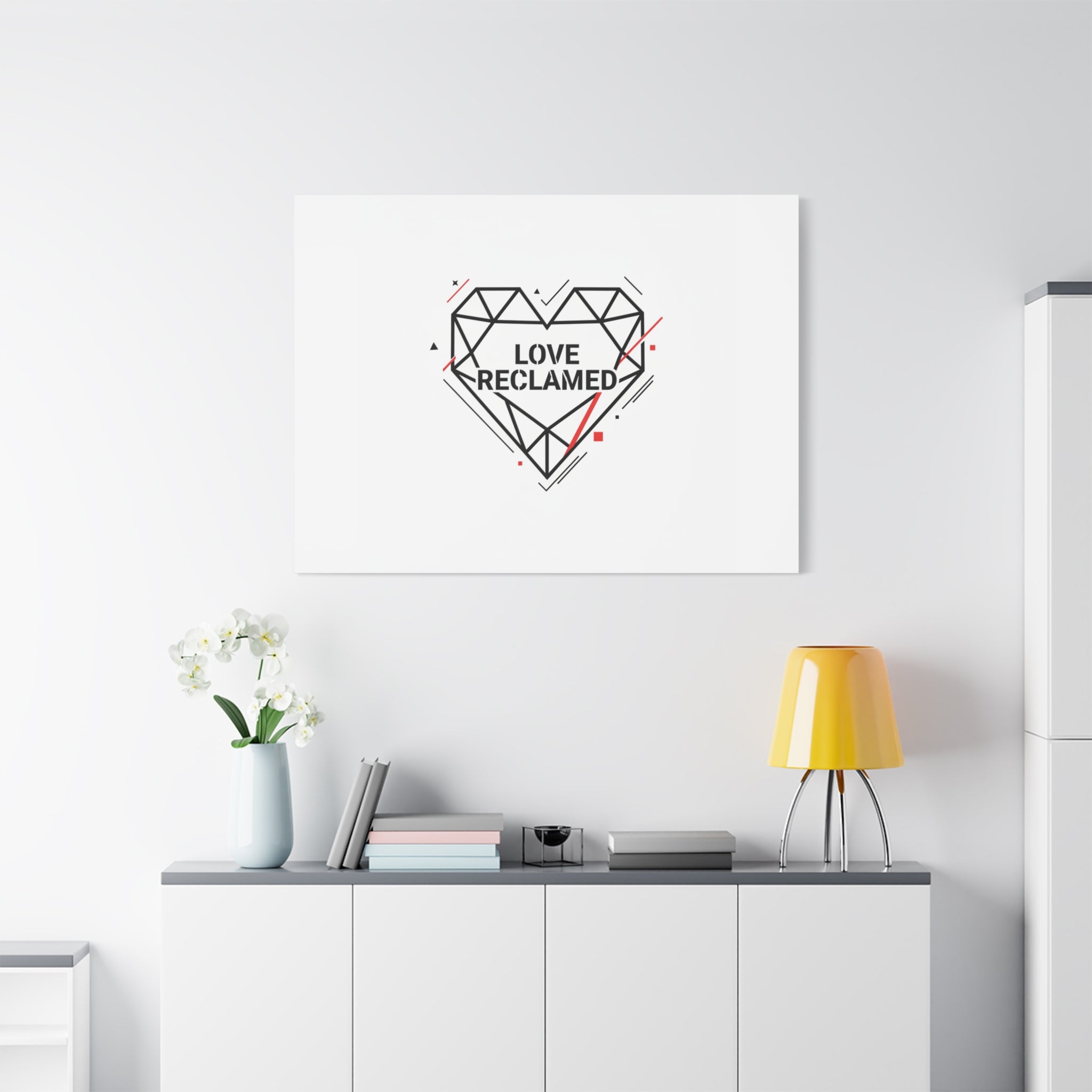 Love Reclaimed Canvas | modern heart design, minimalist love icon