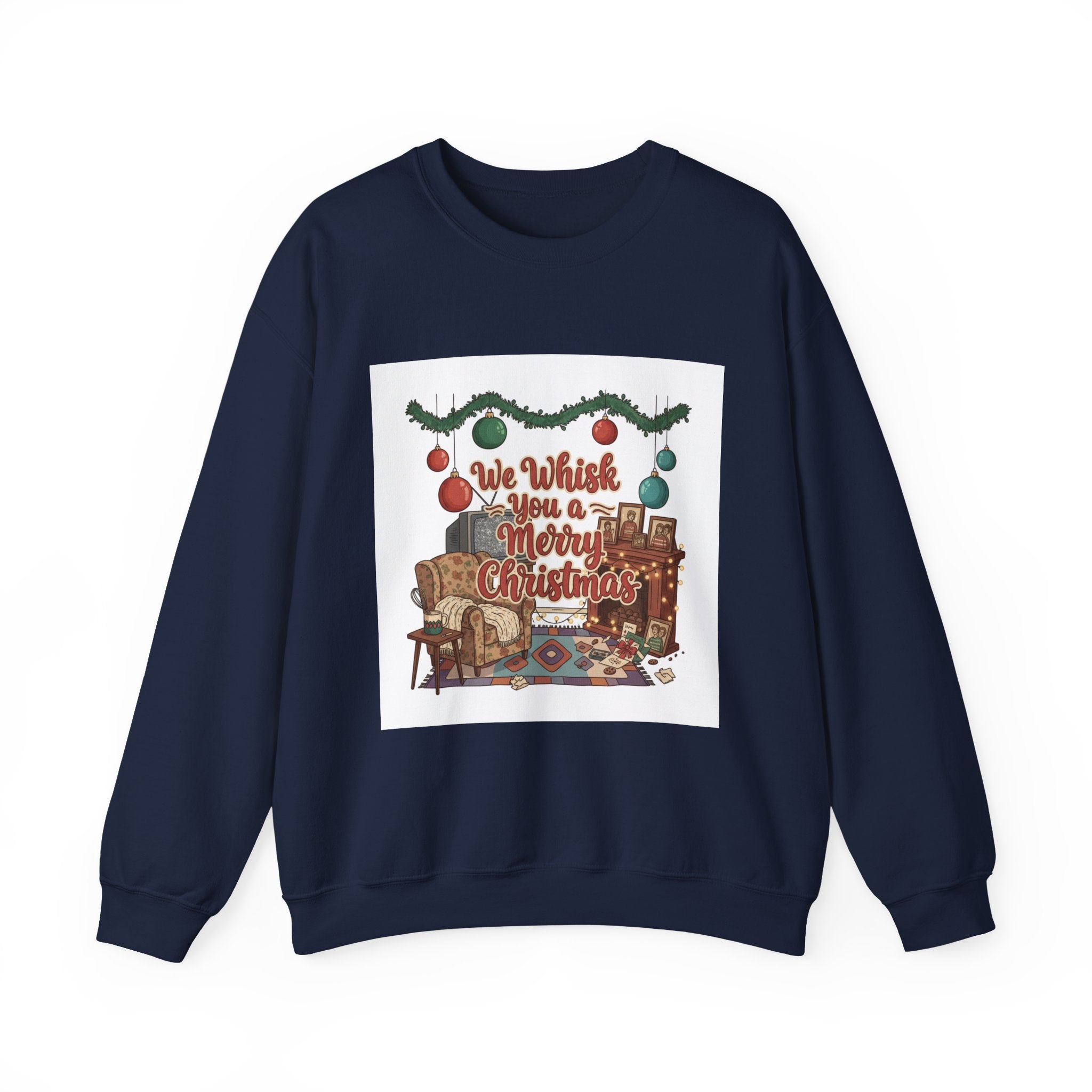 Vintage Holiday Print Crewneck Sweatshirt | Retro Christmas Decor, heirloom ornaments art