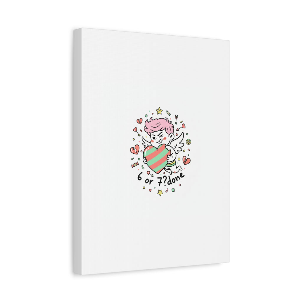 Weird Cupid heart illustration Canvas | Weird Valentine, quirky chaotic love