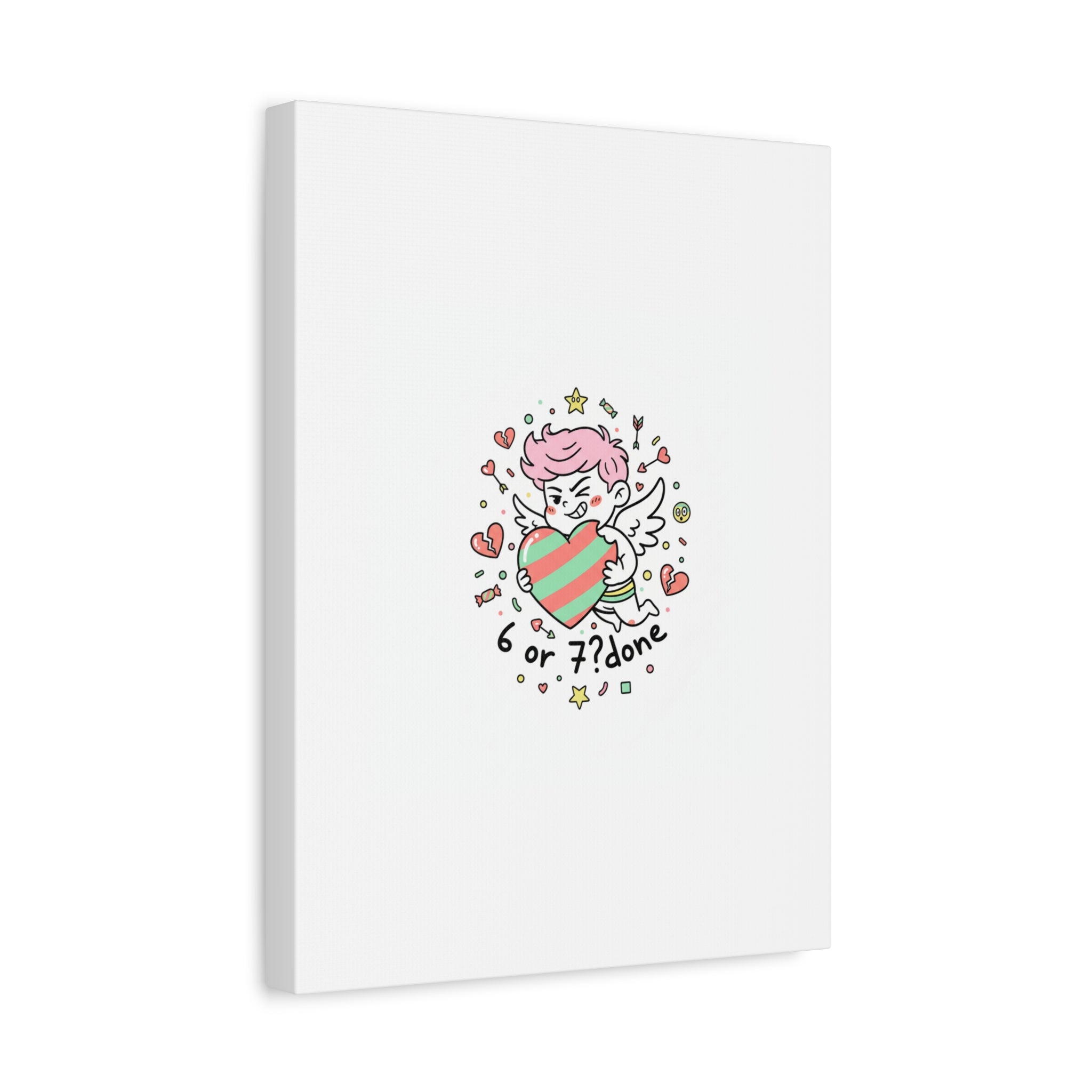 Weird Cupid heart illustration Canvas | Weird Valentine, quirky chaotic love