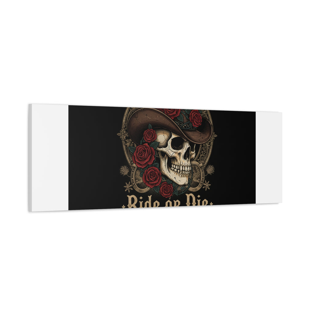 Ride or Die Skull Canvas | Western Skull Art, Gothic Americana