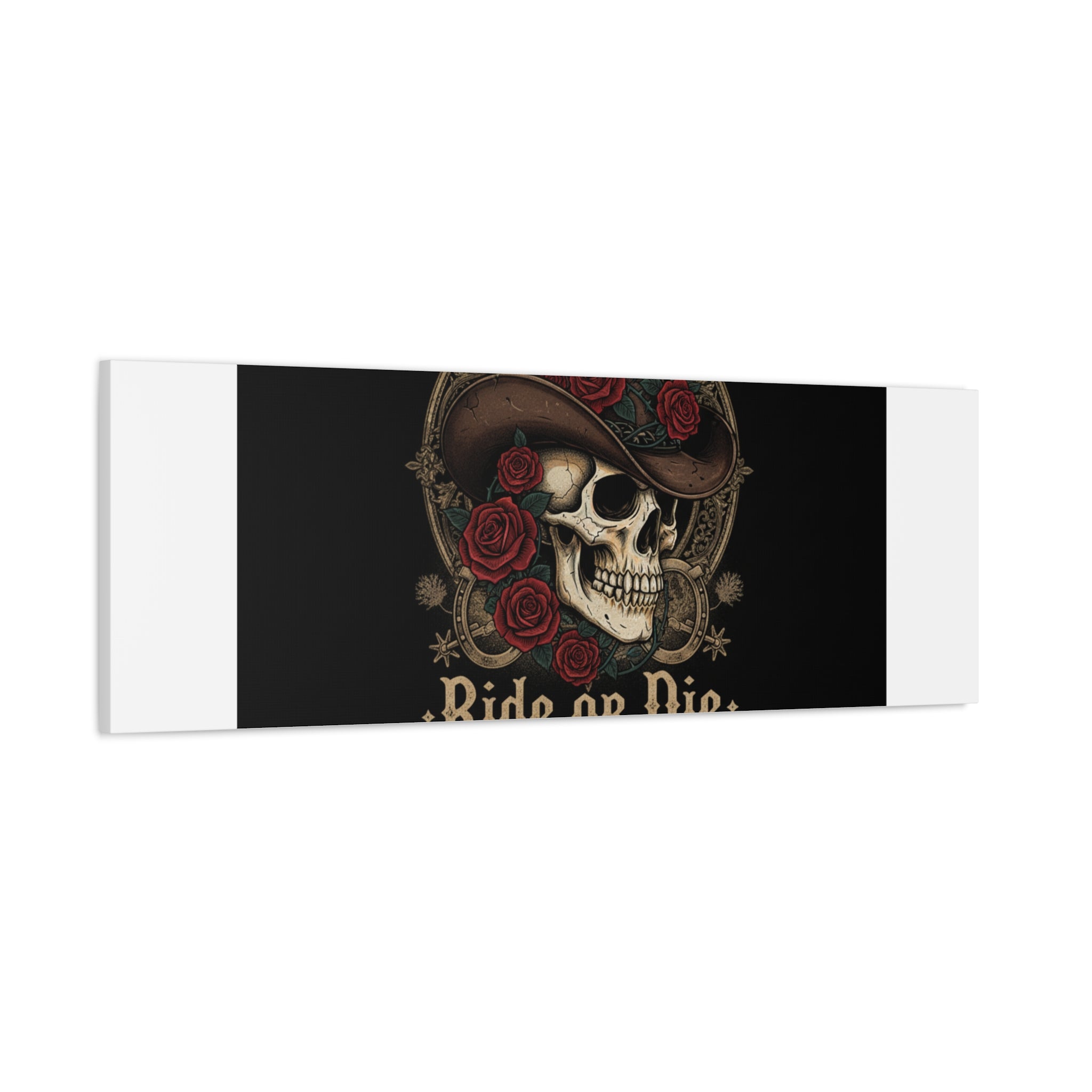 Ride or Die Skull Canvas | Western Skull Art, Gothic Americana