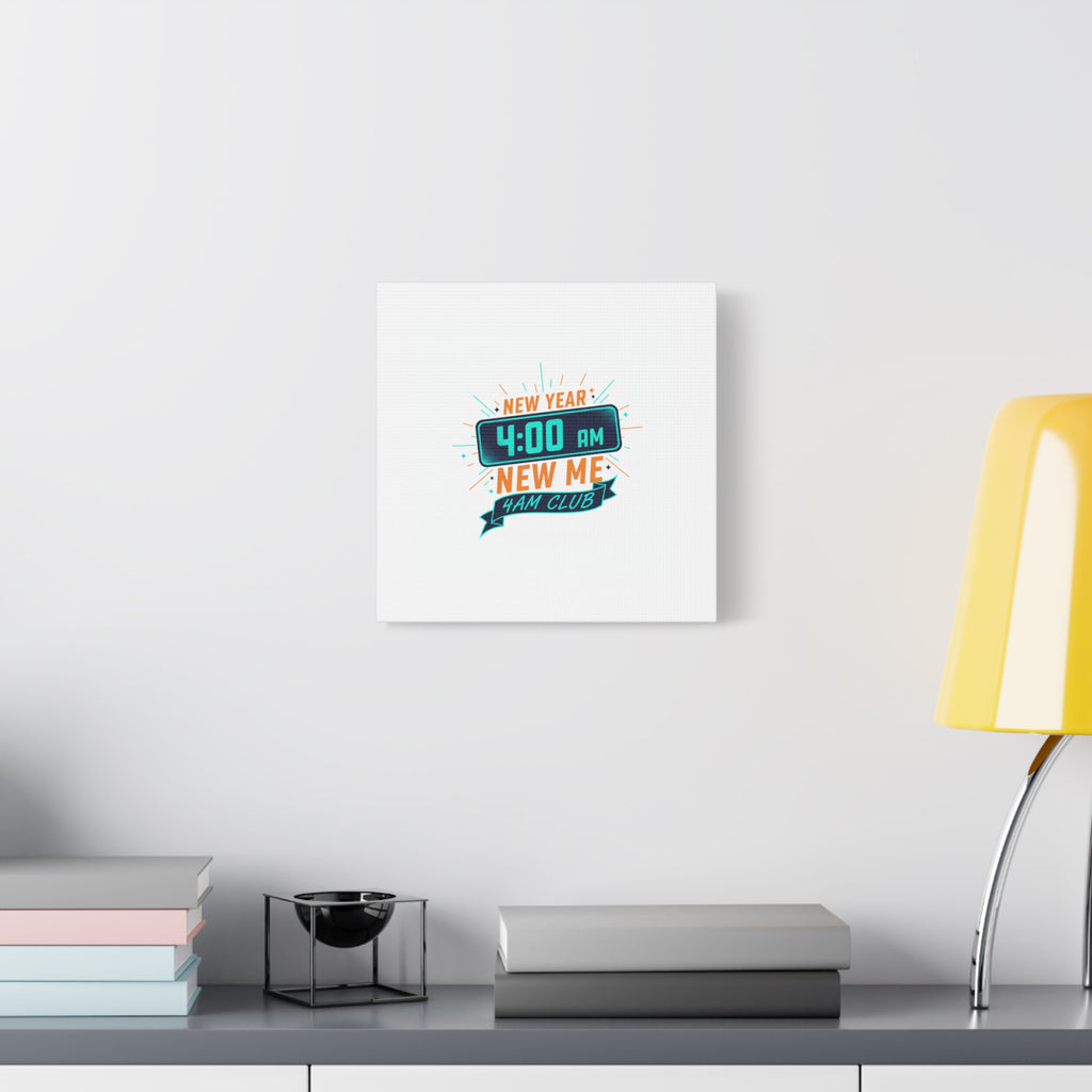 4AM Club New Year Graphic Canvas | Holiday Party Novelty, Festive New Year Decor