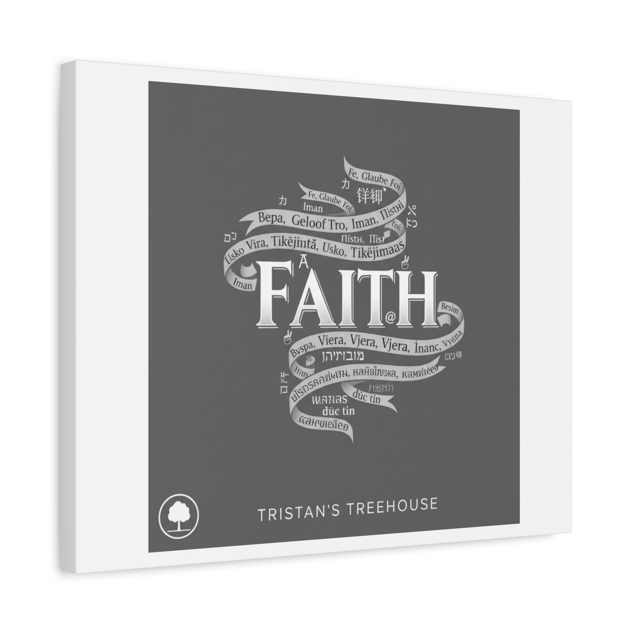 handwritten faith ribbon Canvas | sketch aesthetic, doodle design
