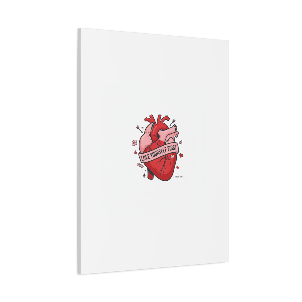 Love Yourself First Canvas, Hearts-with-a-Twist, Anti-Valentine Art